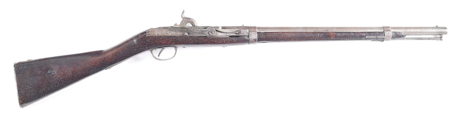 (A) US MODEL 1843 HALL BREECH LOADING PERCUSSION CARBINE BY S. NORTH. (1 of 8)