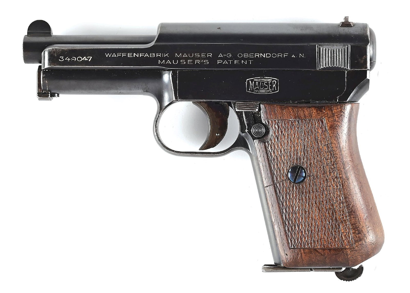 (C) MAUSER MODEL 1914/34 POLICE.32 ACP SEMI-AUTOMATIC PISTOL.: Mauser model 1934 is one of scarcest pistols procured by the Nazi Police apparatus. Approximately only 2,00 were procured and only a small number still exist. This example is Eagle/C marked on the rig