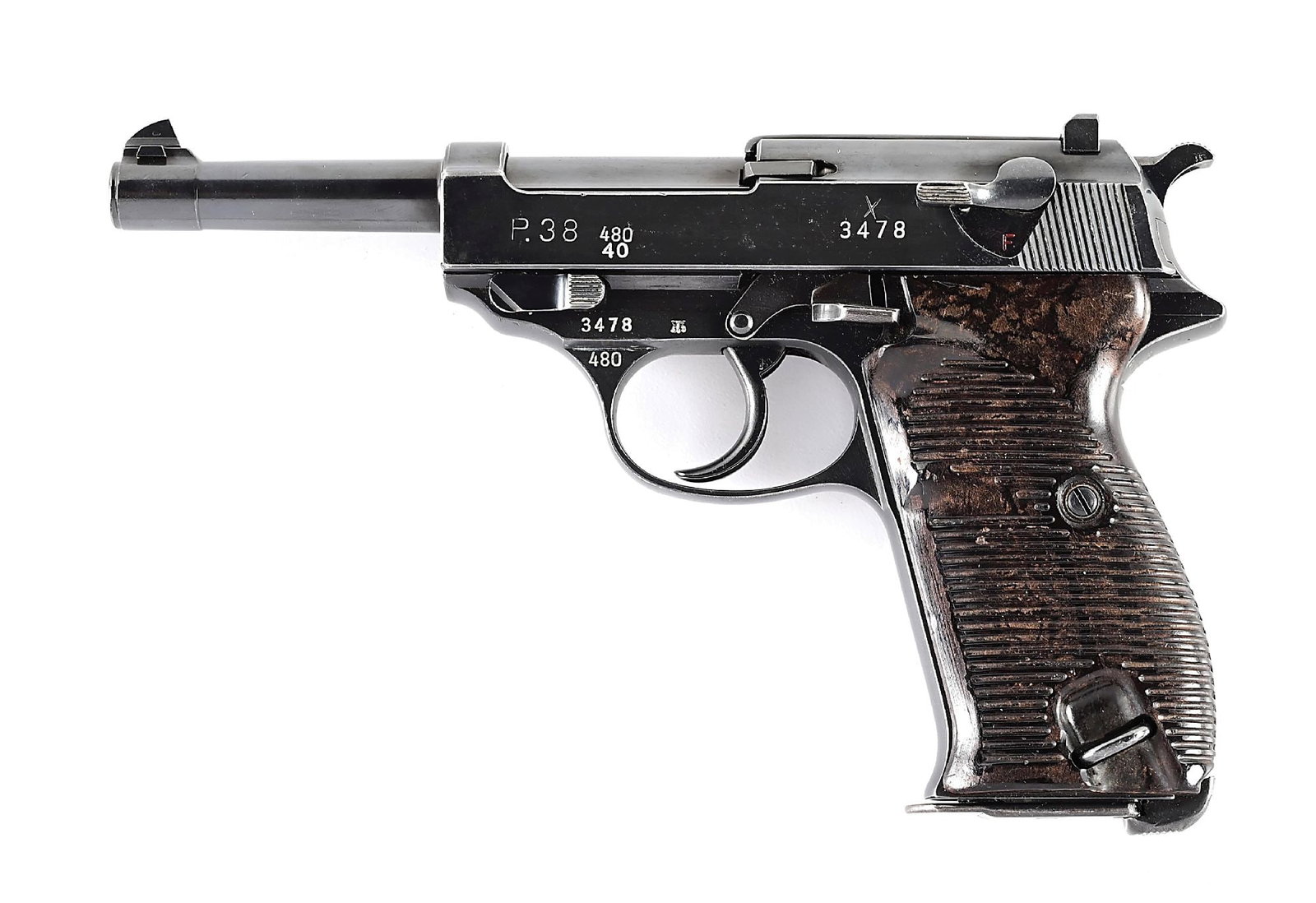(C) RARE 480 CODE WALTHER P.38 SEMI-AUTOMATIC PISTOL. (1 of 8)