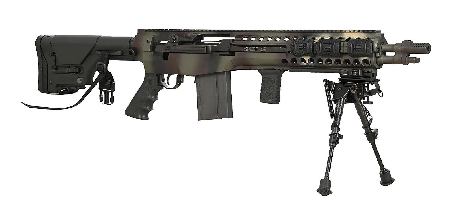 (M) SPRINGFIELD AMRORY SOCOM 16 .308 WINCHESTER SEMI-AUTOMATIC RIFLE IN A TROY CHASSIS WITH HARD (1 of 10)