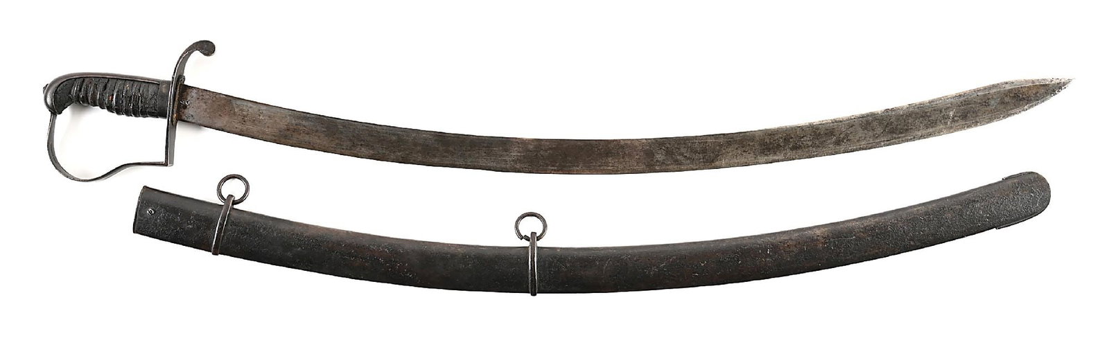 RARE ROSE MARKED US MODEL 1812 CAVALRY SABER WITH SCABBARD. (1 of 10)