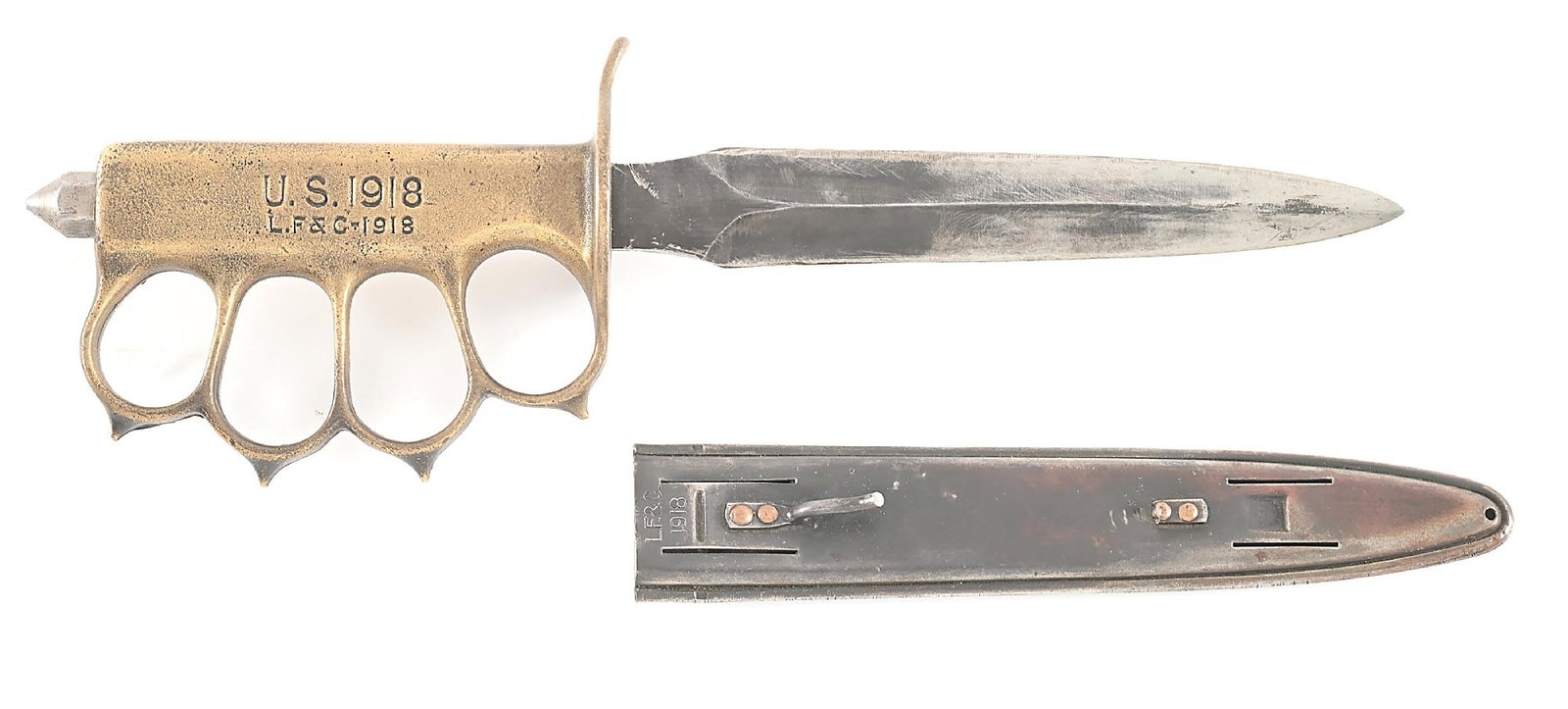 US WWI LF&C M1918 TRENCH KNIFE. (1 of 9)