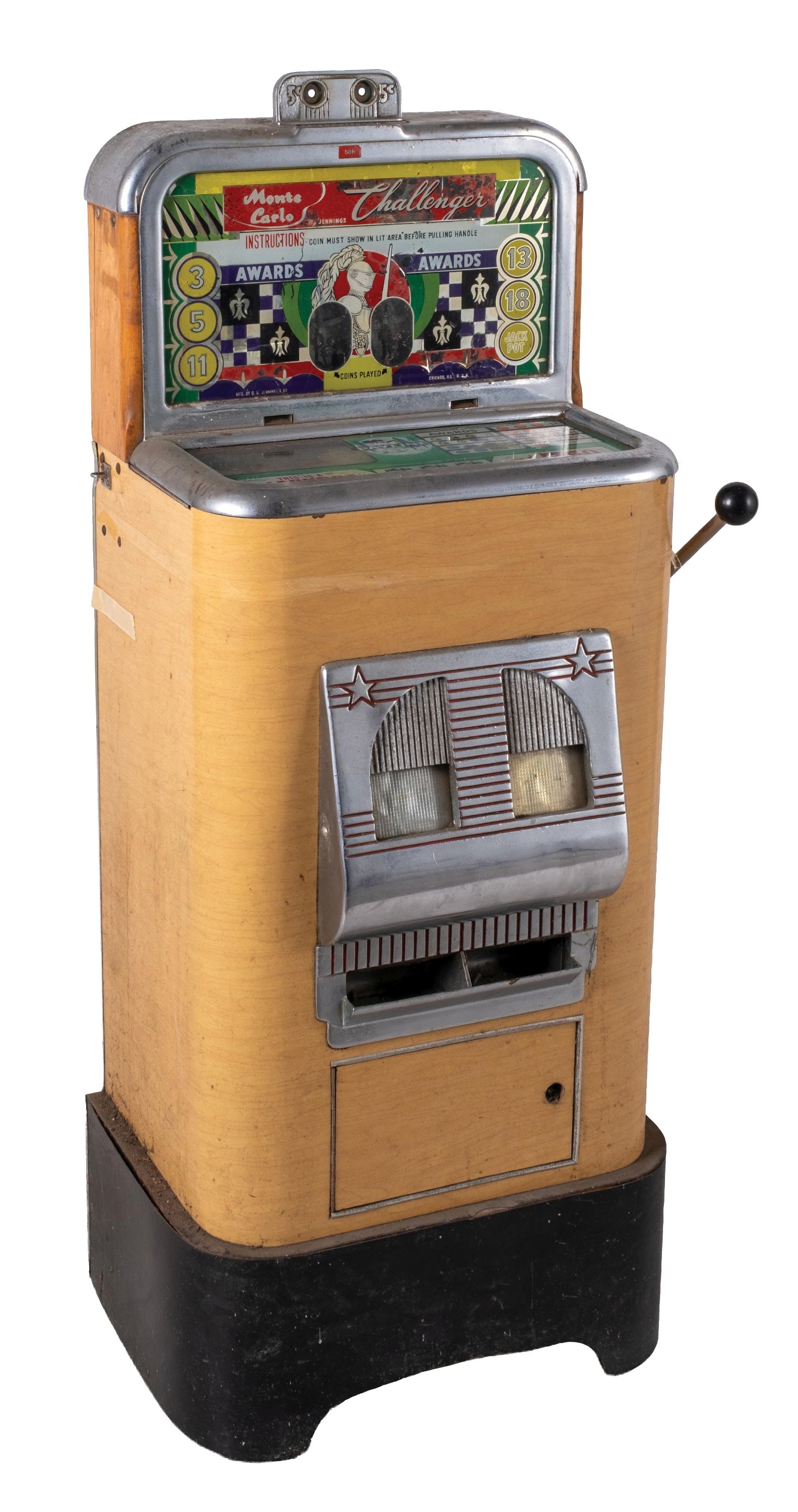 5¢ MONTE CARLO JENNINGS CHALLENGER CONSOLE SLOT MACHINE PROJECT (1 of 5)