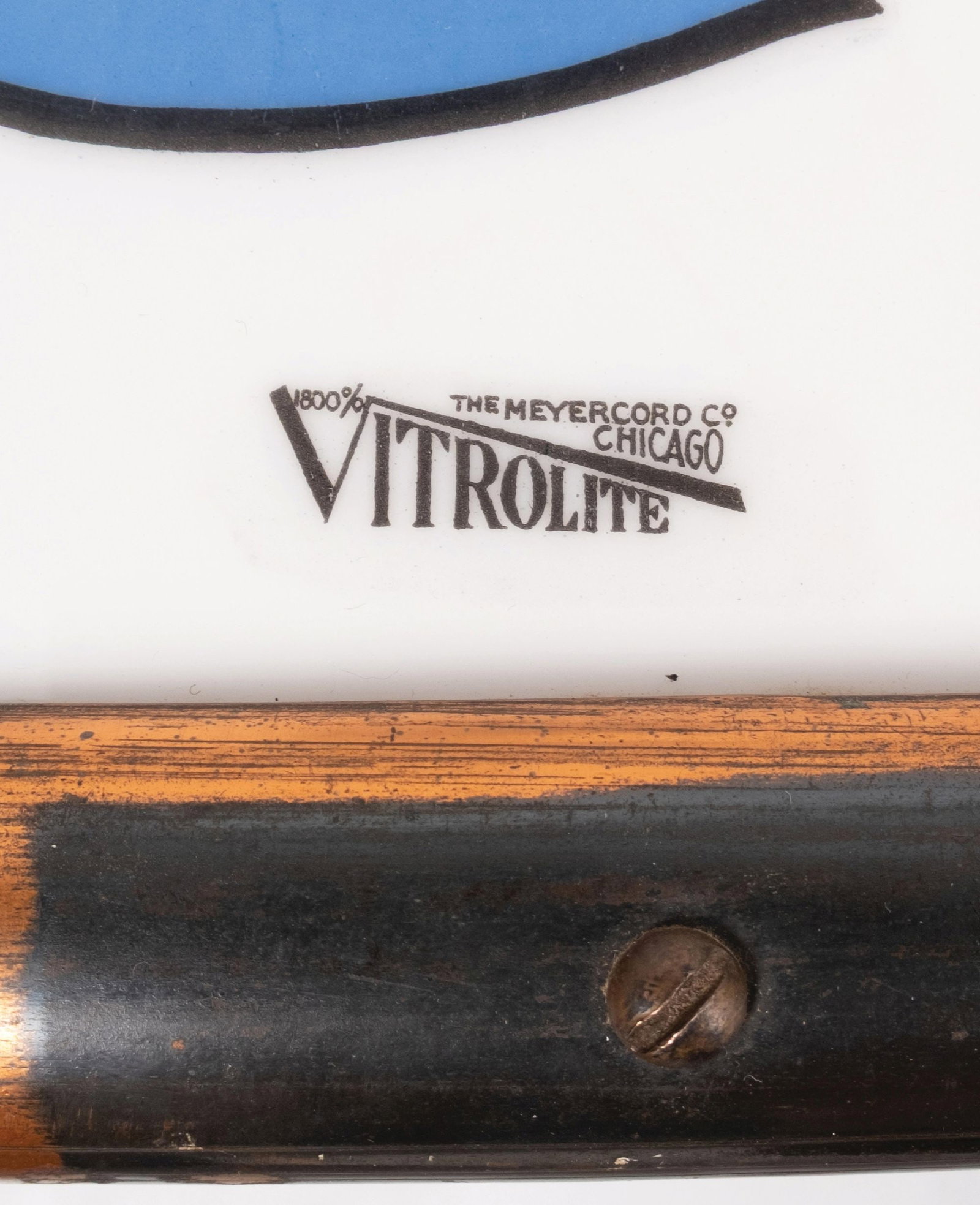 BEAUTIFUL MILK GLASS VITROLITE CORNER SIGN - 3