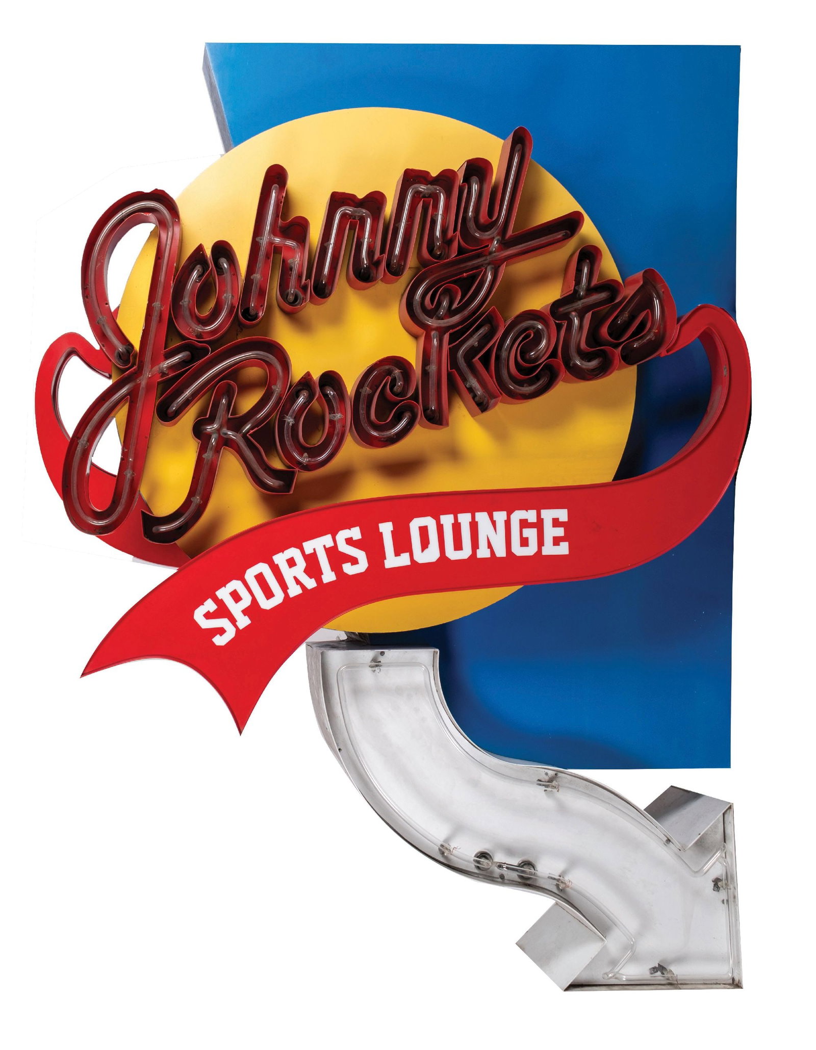 ORIGINAL JOHNNY ROCKET'S SPORTS LOUNGE DOUBLE SIDED NEON SIGN - 2