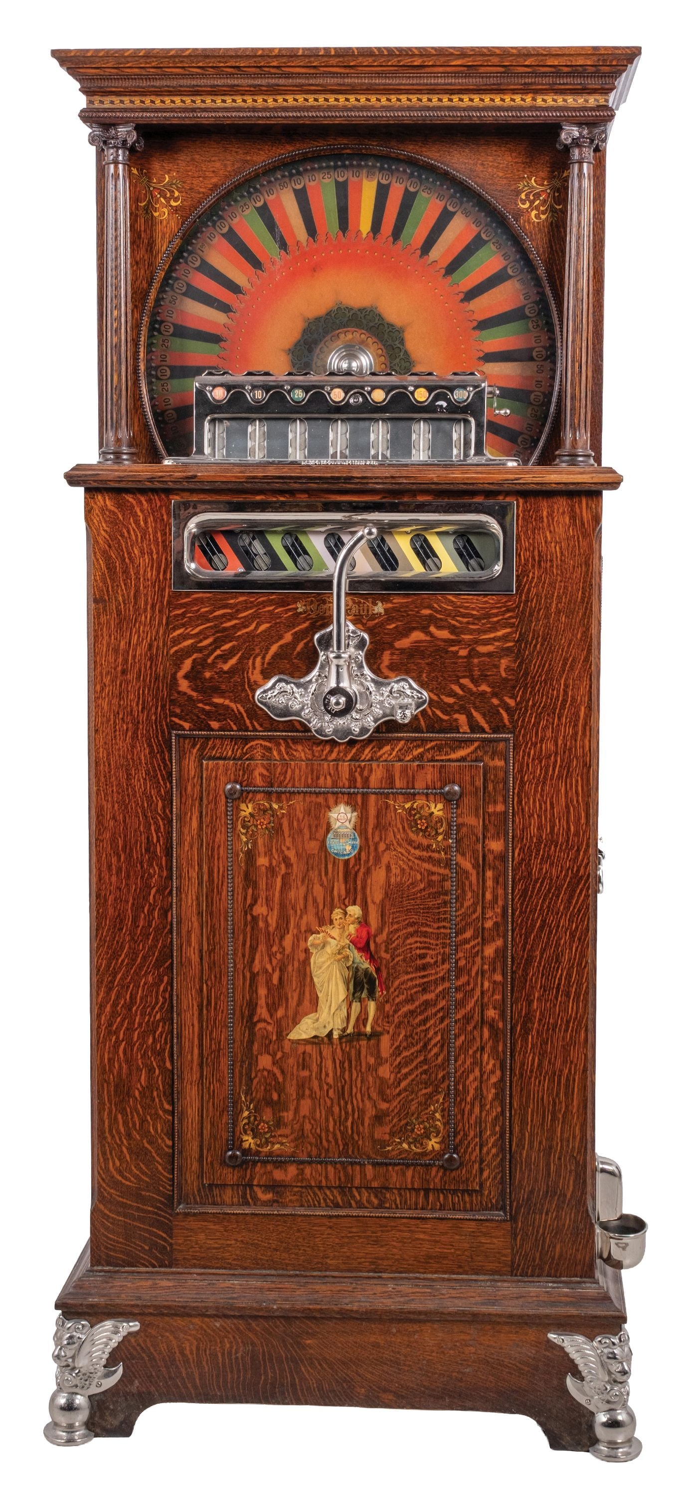 5¢ PAUL E. BERGER OOM-PAUL UPRIGHT SLOT MACHINE. - 2