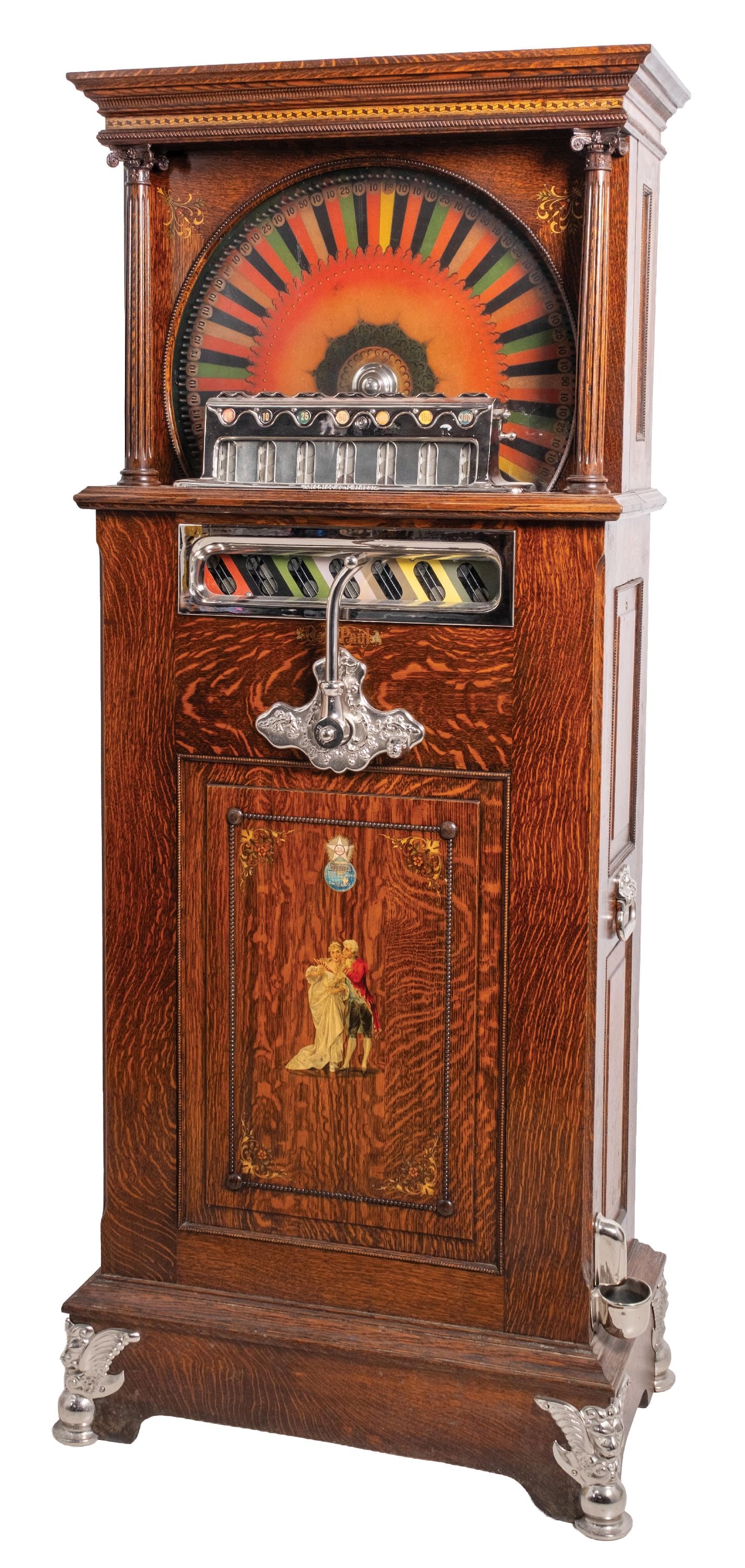 5¢ PAUL E. BERGER OOM-PAUL UPRIGHT SLOT MACHINE. - 3