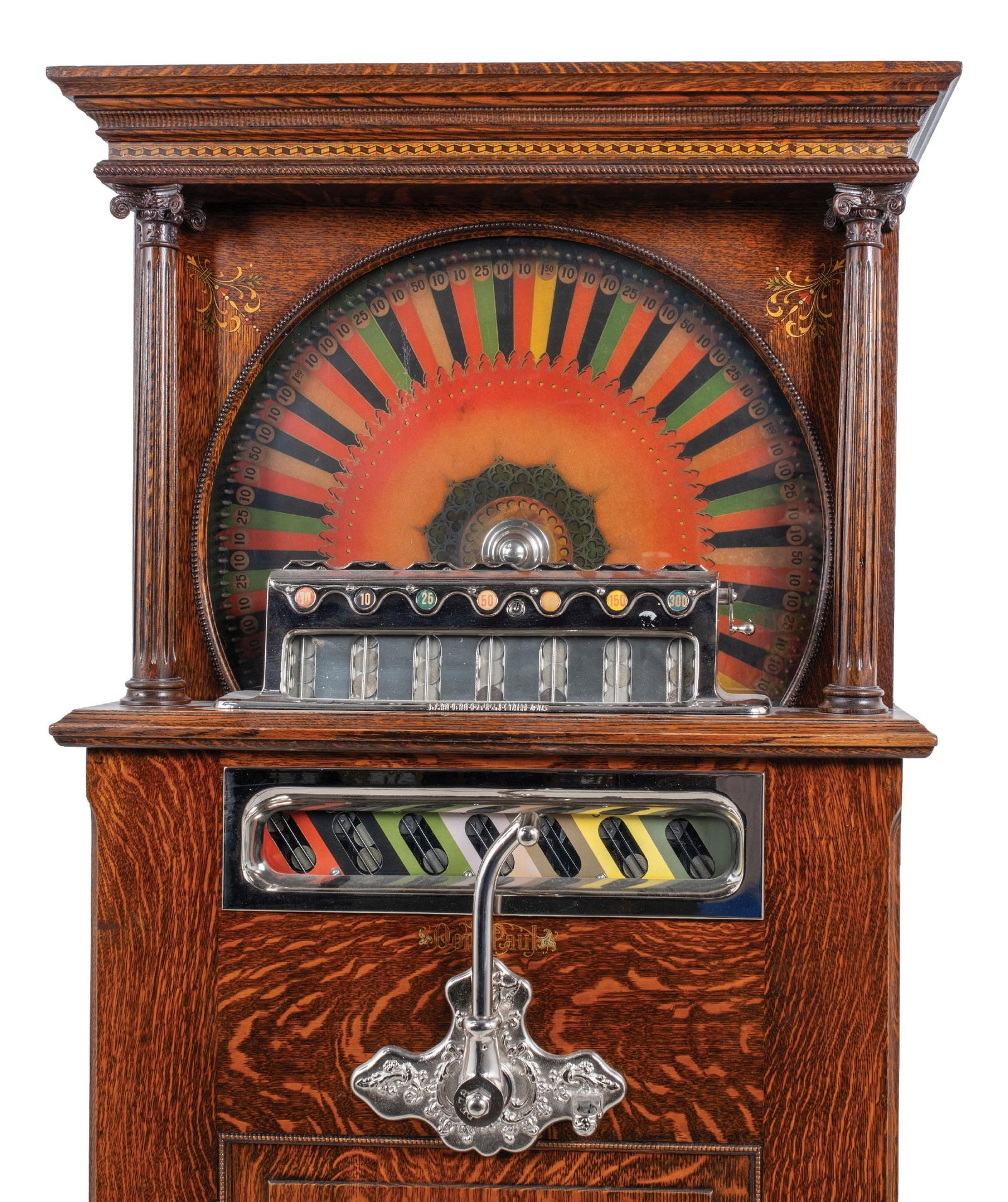 5¢ PAUL E. BERGER OOM-PAUL UPRIGHT SLOT MACHINE. - 5