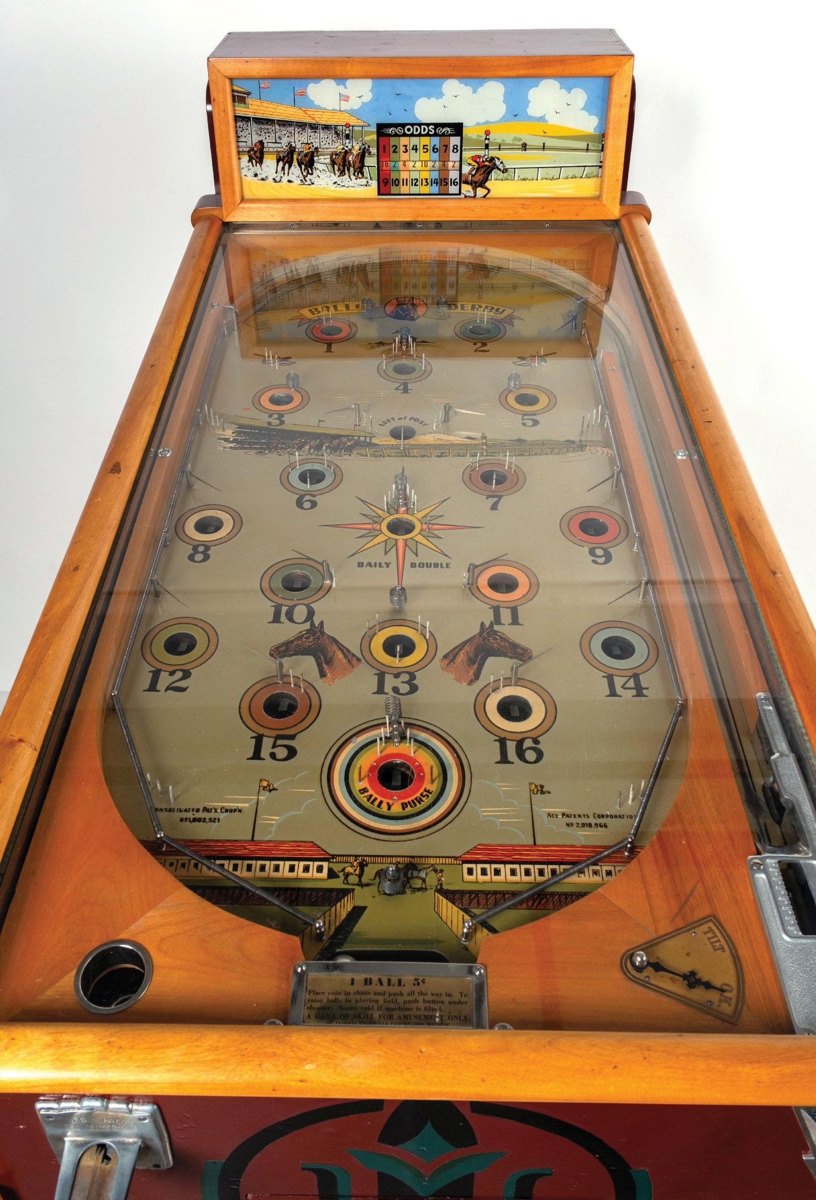 5 ¢ BALLY DERBY PAYOUT PINBALL BINGO MACHINE - 2