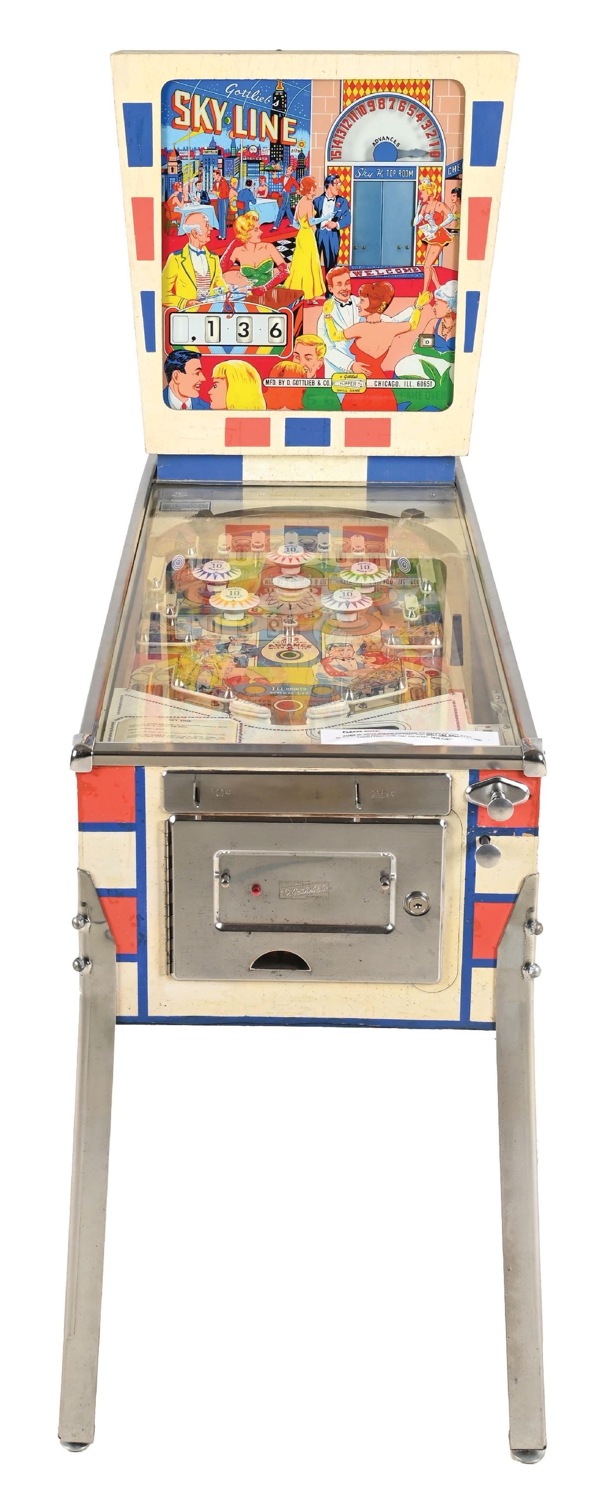 GOTLIEB'S "SKY LINE" PINBALL MACHINE - 3