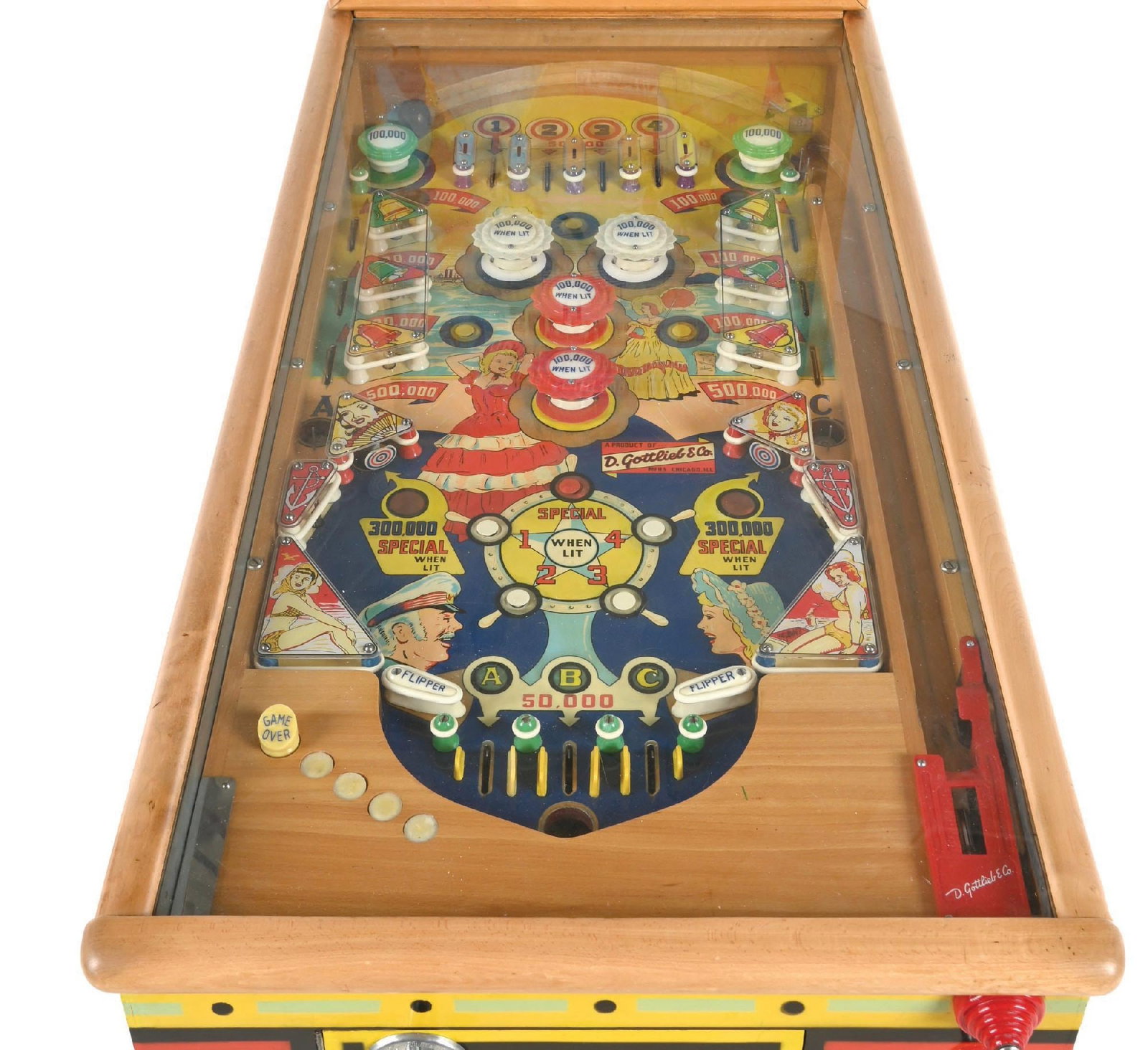 10¢ GOTTLIEB'S SOUTHERN BELLE PINBALL MACHINE - 7
