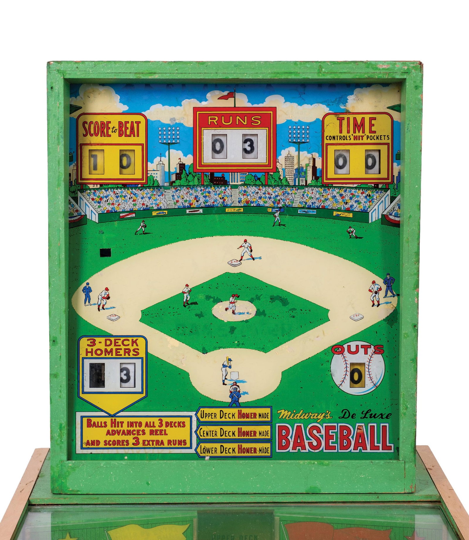 MIDWAY'S DE LUXE BASEBALL PITCH AND BAT PINBALL - 6