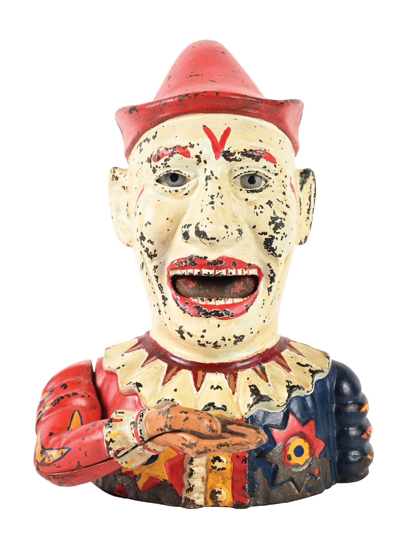 SHEPARD HARDWARE HUMPTY DUMPTY: Repainted. Condition: (Very Good). Dimensions: 6" x 5 - 1/2" x 7 - 1/2".