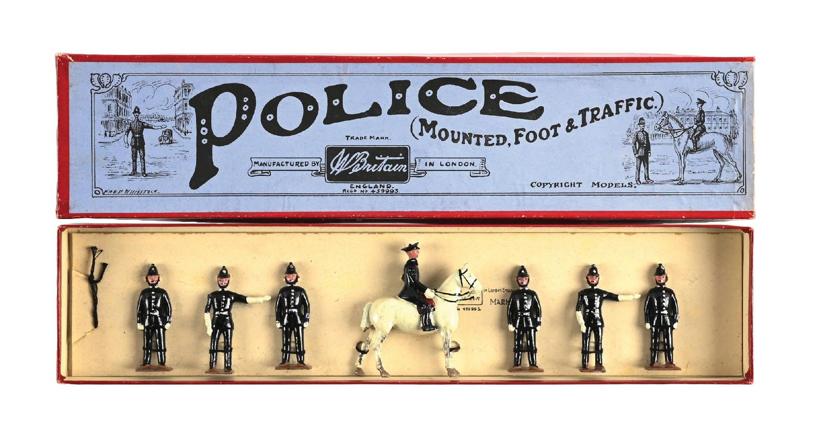 W. BRITAIN POLICE (MOUNTED, FOOT, AND TRAFFIC) NO. 319 IN BOX (1 of 2)