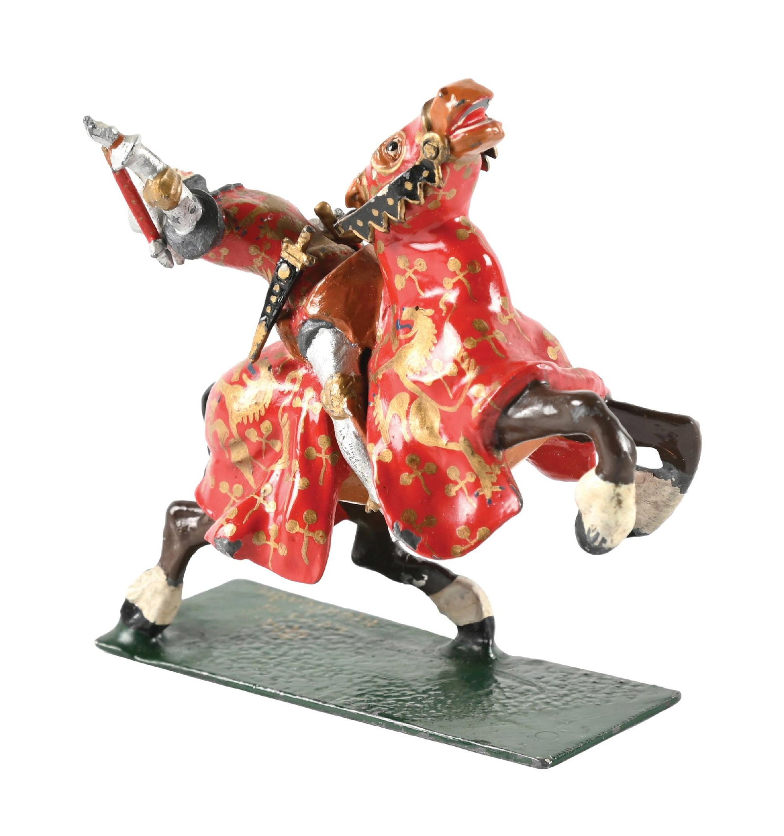 ALAIN, LORD MONTENDRE POSITION H13 RICHARD COURTENAY HERALDIC FIGURE: Signed on base. Condition: Dimensions: 3" x 1 - 1/2" x 3".