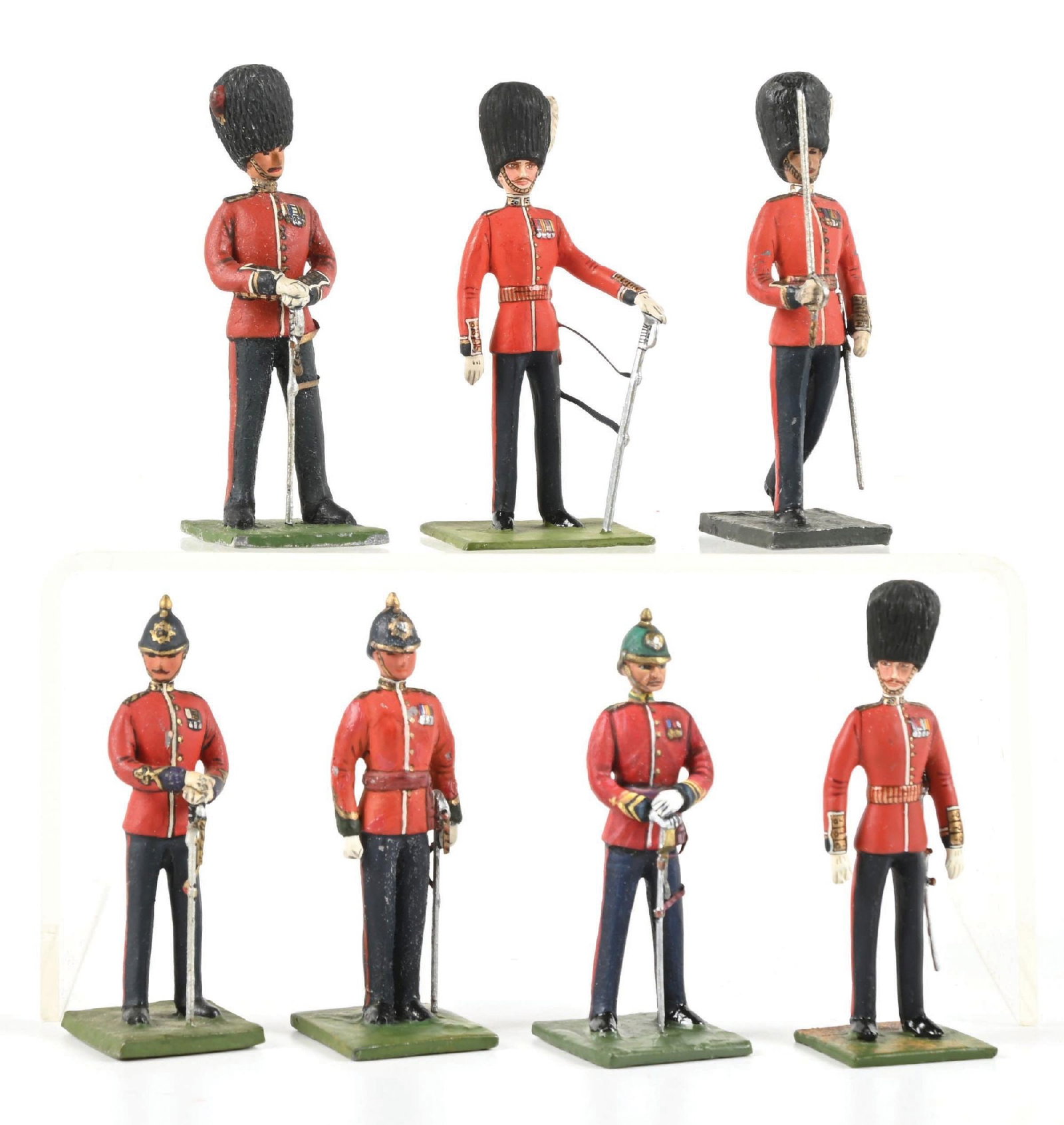 LOT OF 7: GREENWOOD & BALL TYPES OF THE BRITISH INFANTRY: Two painted by J. Abell. Very good to excellent condition. Condition: Dimensions: Each Approx: 2 - 5/8" T.
