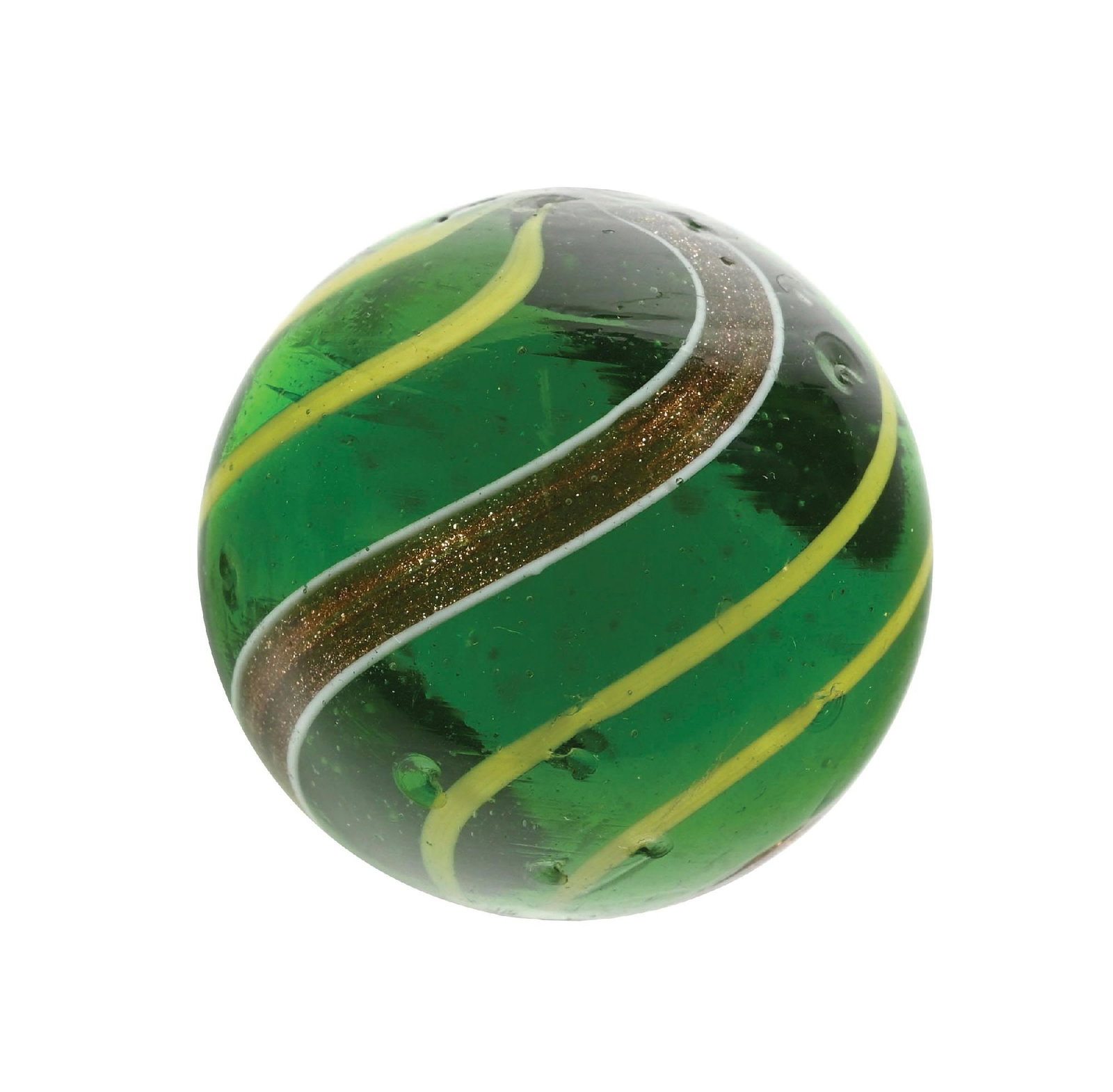LARGE GREEN GLASS BANDED LUTZ (1 of 6)