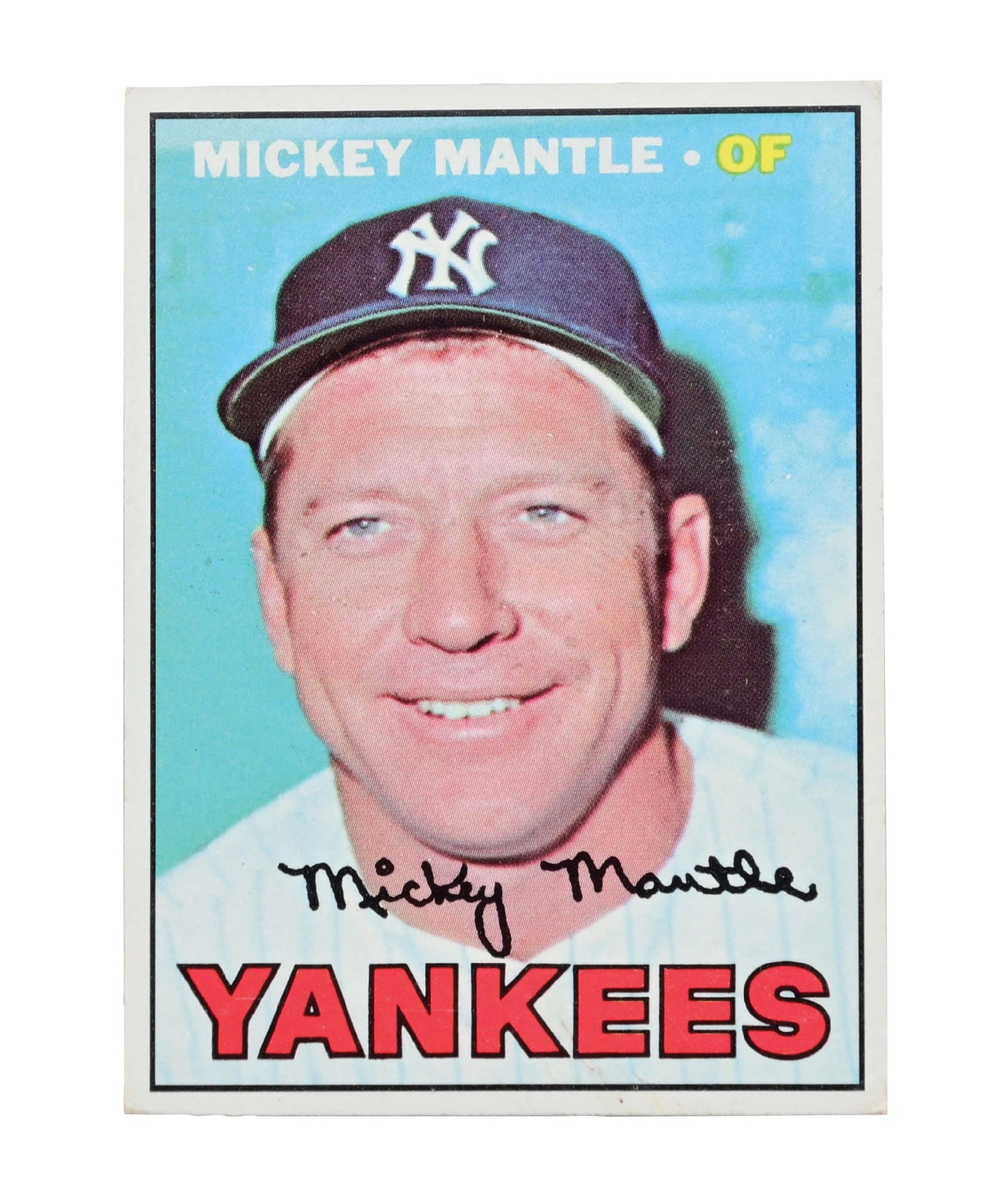 1967 TOPPS MICKEY MANTLE CARD: Nice centering. From 50 year collection. Has not been sent in for grading. Condition: Dimensions: Case: 3" x 4".