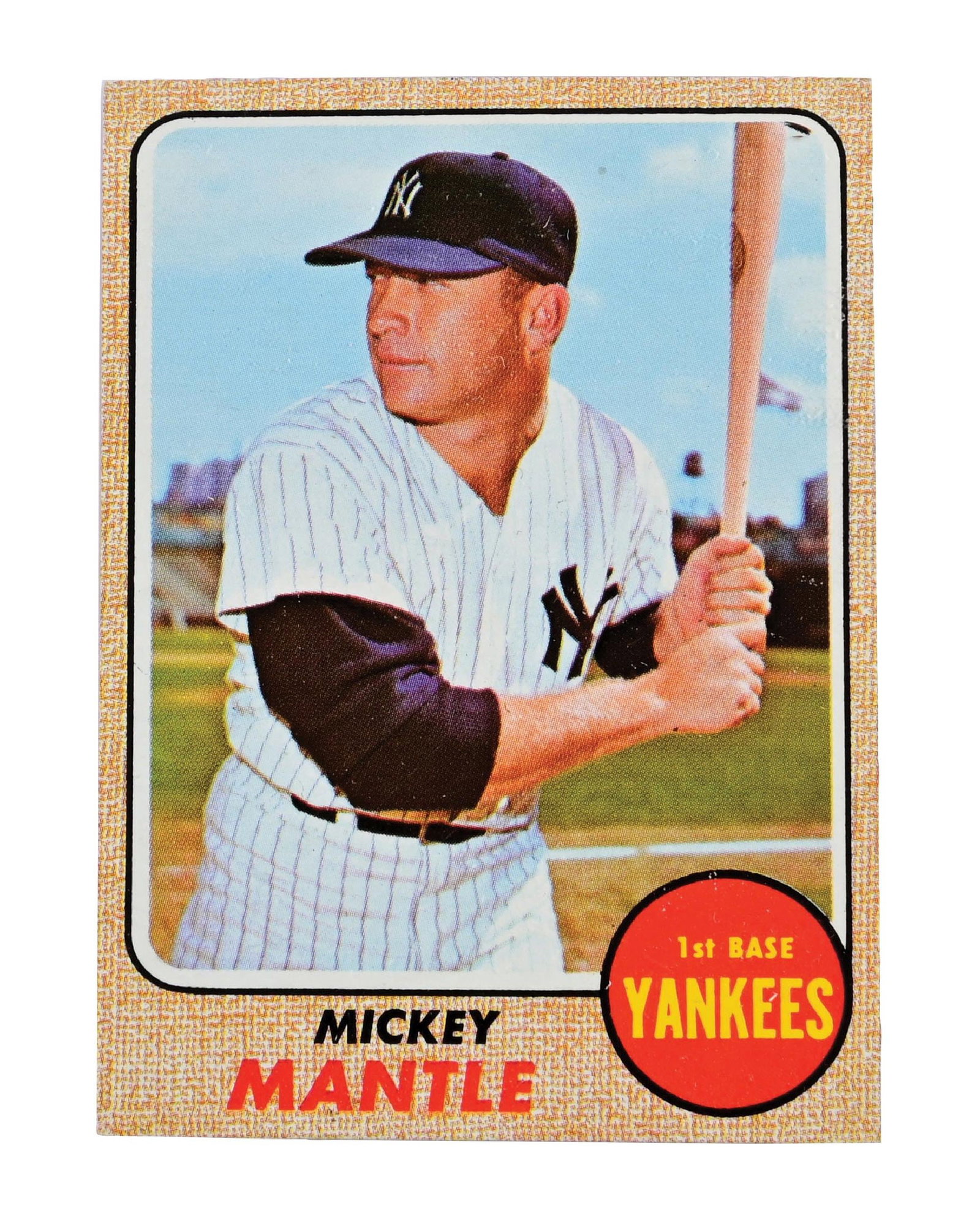 1968 TOPPS MICKEY MANTLE CARD: Beautiful example. Great centering and corners. From 50 year collection. Has not been sent in for grading. Condition: Dimensions: Case: 3 - 1/4" x 5".