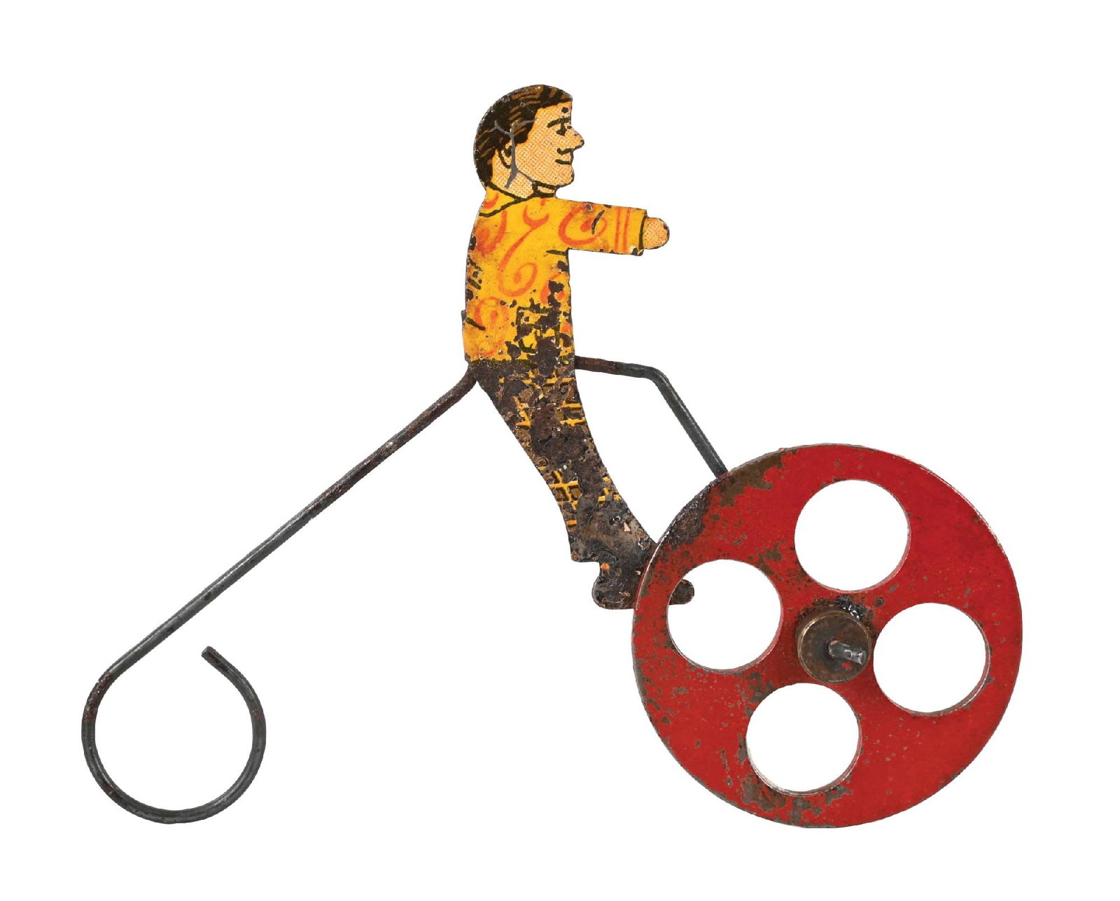 PRE-WAR METAL LITHO BALANCE TOY W/ WHEEL (1 of 2)
