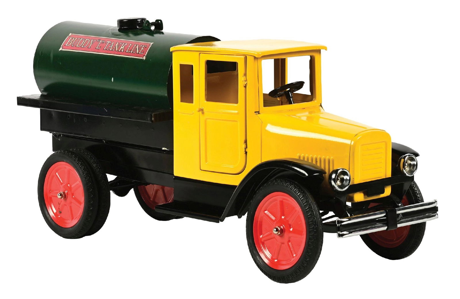 PRE-WAR PRESSED STEEL BUDDY "L" JR TANK TRUCK (1 of 3)