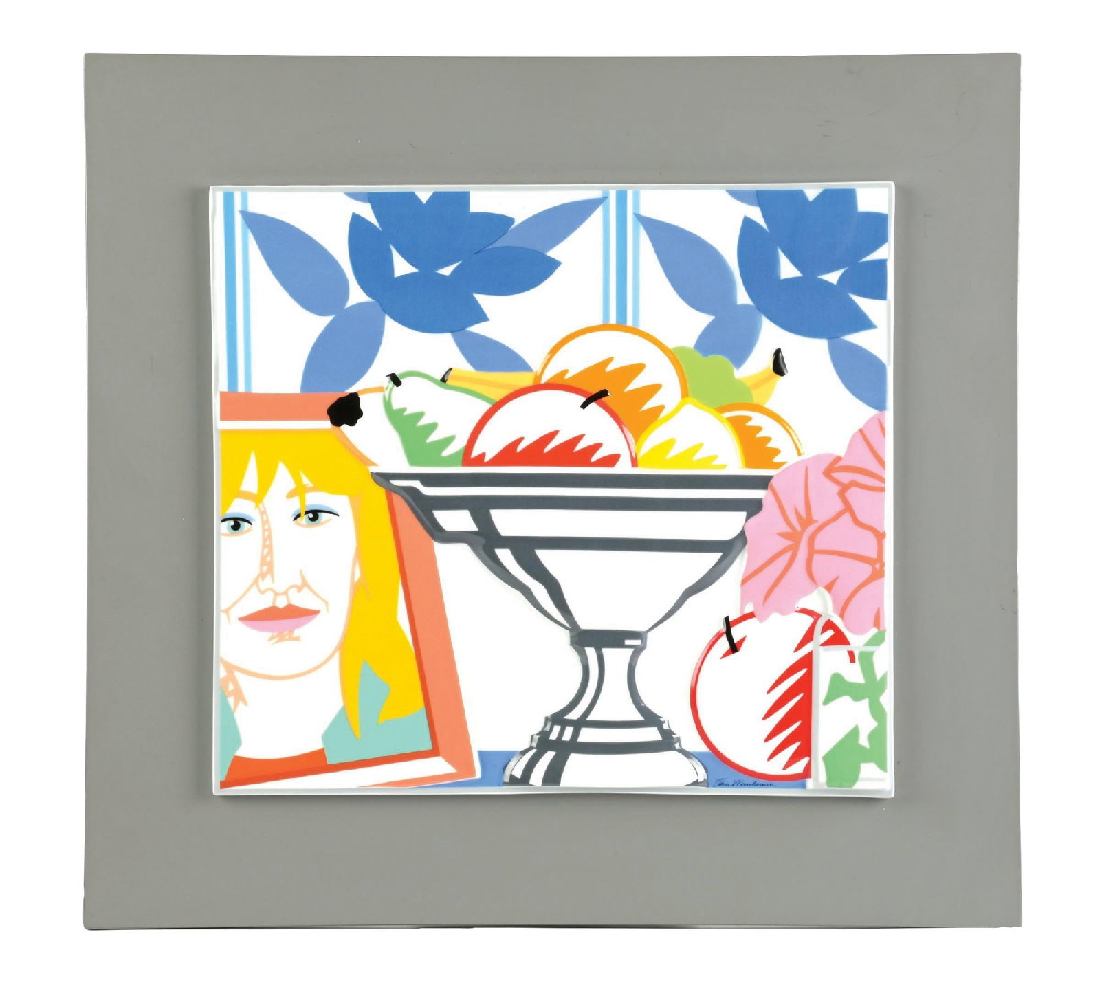 TOM WESSELMANN (1931-2004): Stilleben (Still Life) Porcelain relief object, 1988 13 x 15 in. 199 of 299 limited edition Signed on verso plaque Mounted on wood panel box Rosenthal Limited Editions Original box Condition Excellent