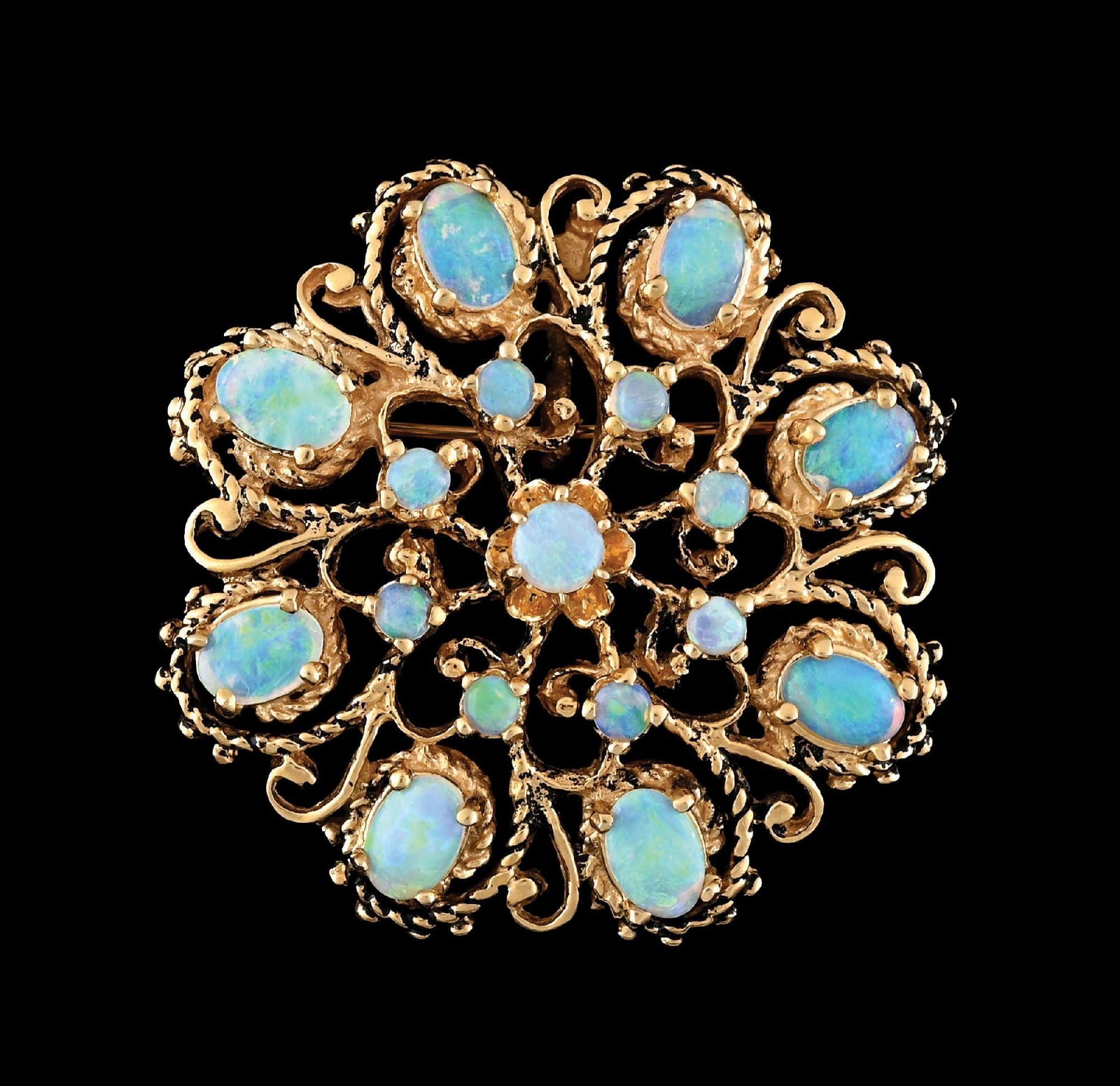 14K YELLOW GOLD OPAL BROOCH/PENDANT (1 of 3)