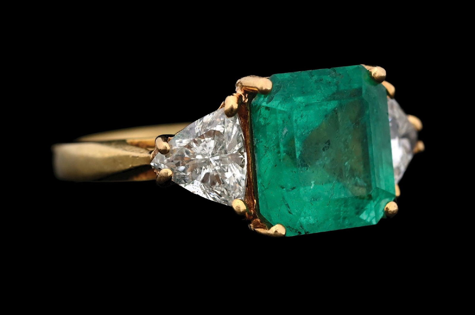 18K GOLD 5CT COLOMBIAN EMERALD & DIAMOND RING (1 of 5)