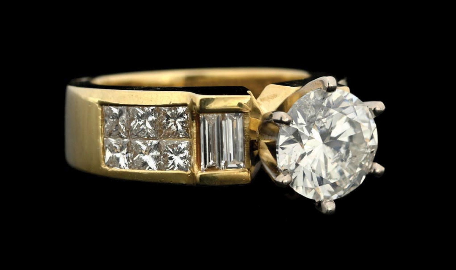 18K GOLD DIAMOND ENGAGEMENT RING W/REPORT (1 of 6)