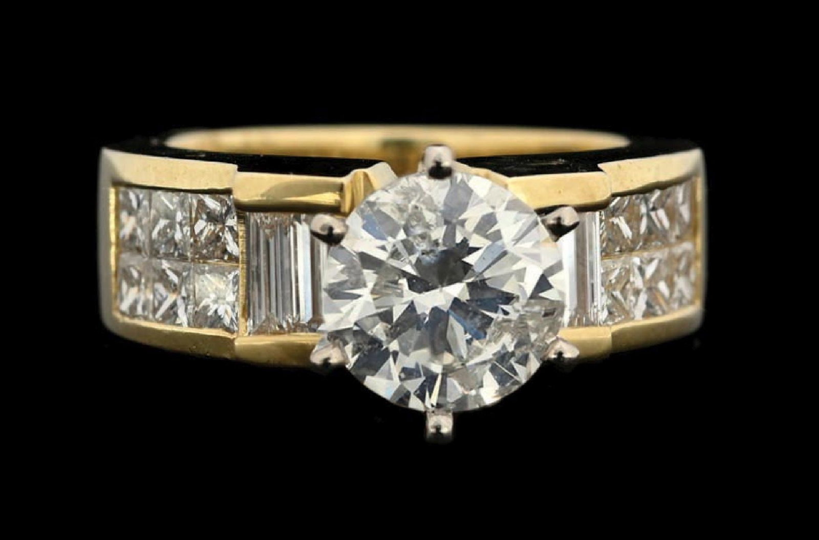 18K GOLD DIAMOND ENGAGEMENT RING W/REPORT - 2