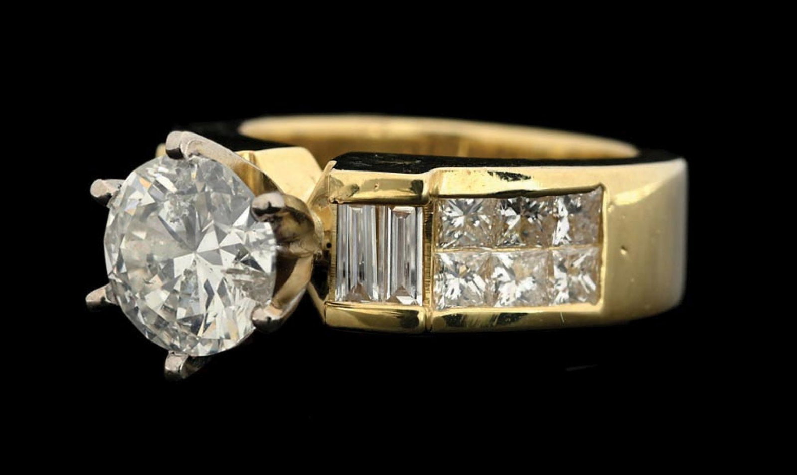 18K GOLD DIAMOND ENGAGEMENT RING W/REPORT - 3