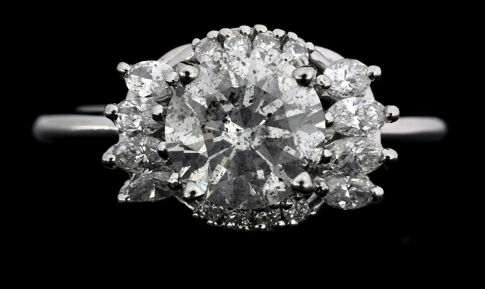 PLATINUM DIAMOND RING WITH W/REPORT - 2
