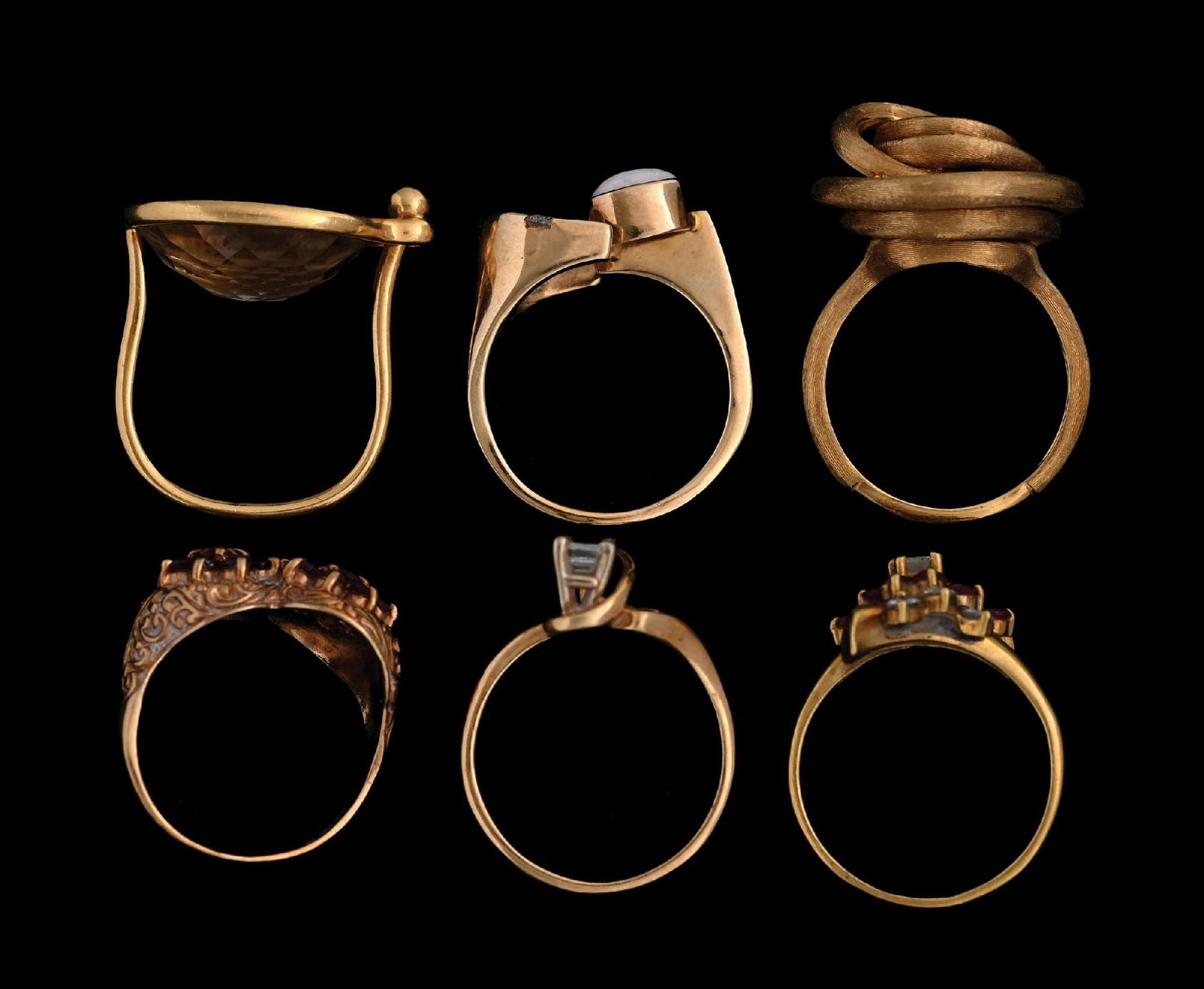 COLLECTION OF 6: LADIES' YELLOW GOLD RINGS - 2