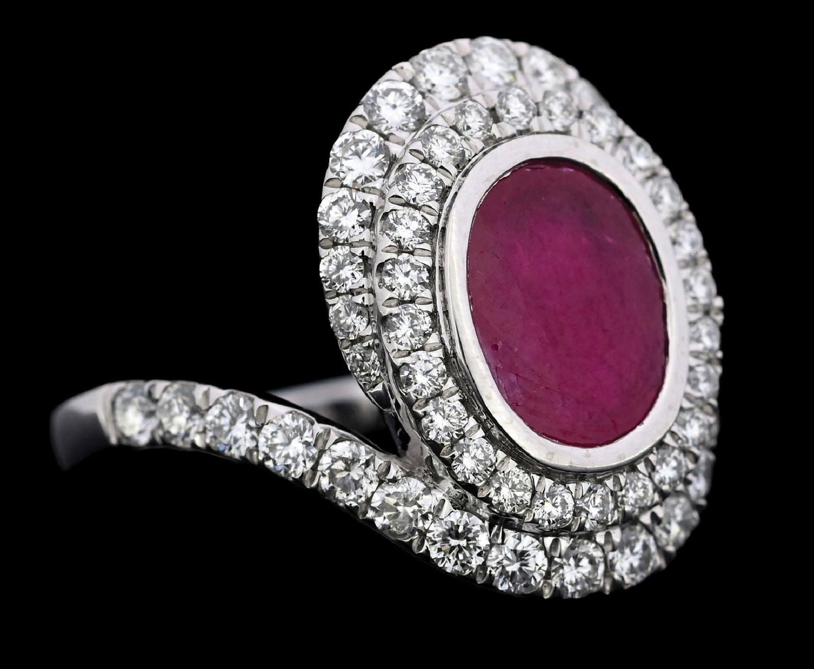 PLATINUM RUBY & DIAMOND RING W/GIA REPORT (1 of 6)