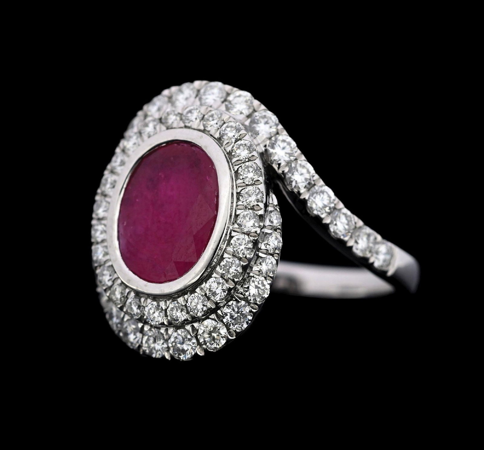 PLATINUM RUBY & DIAMOND RING W/GIA REPORT - 3