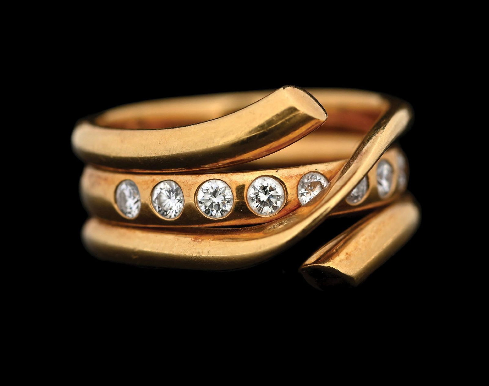 GEORG JENSEN 18K GOLD MAGIC DIAMOND RING WITH ORIGINAL JACKET (1 of 5)