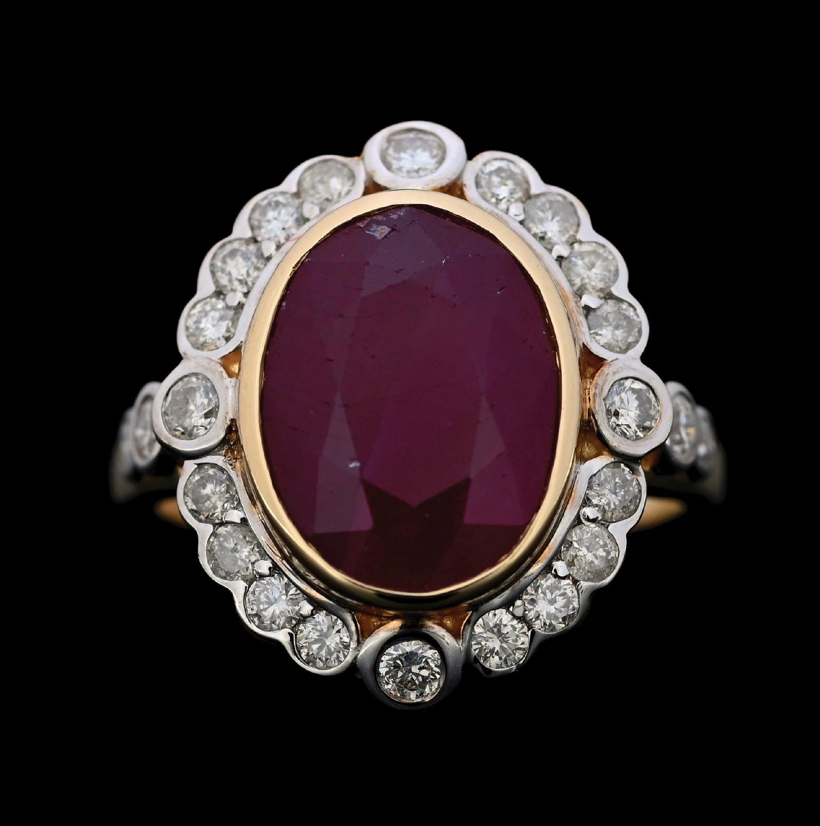 14K GOLD BURMESE RUBY & DIAMOND RING W/REPORT - 2