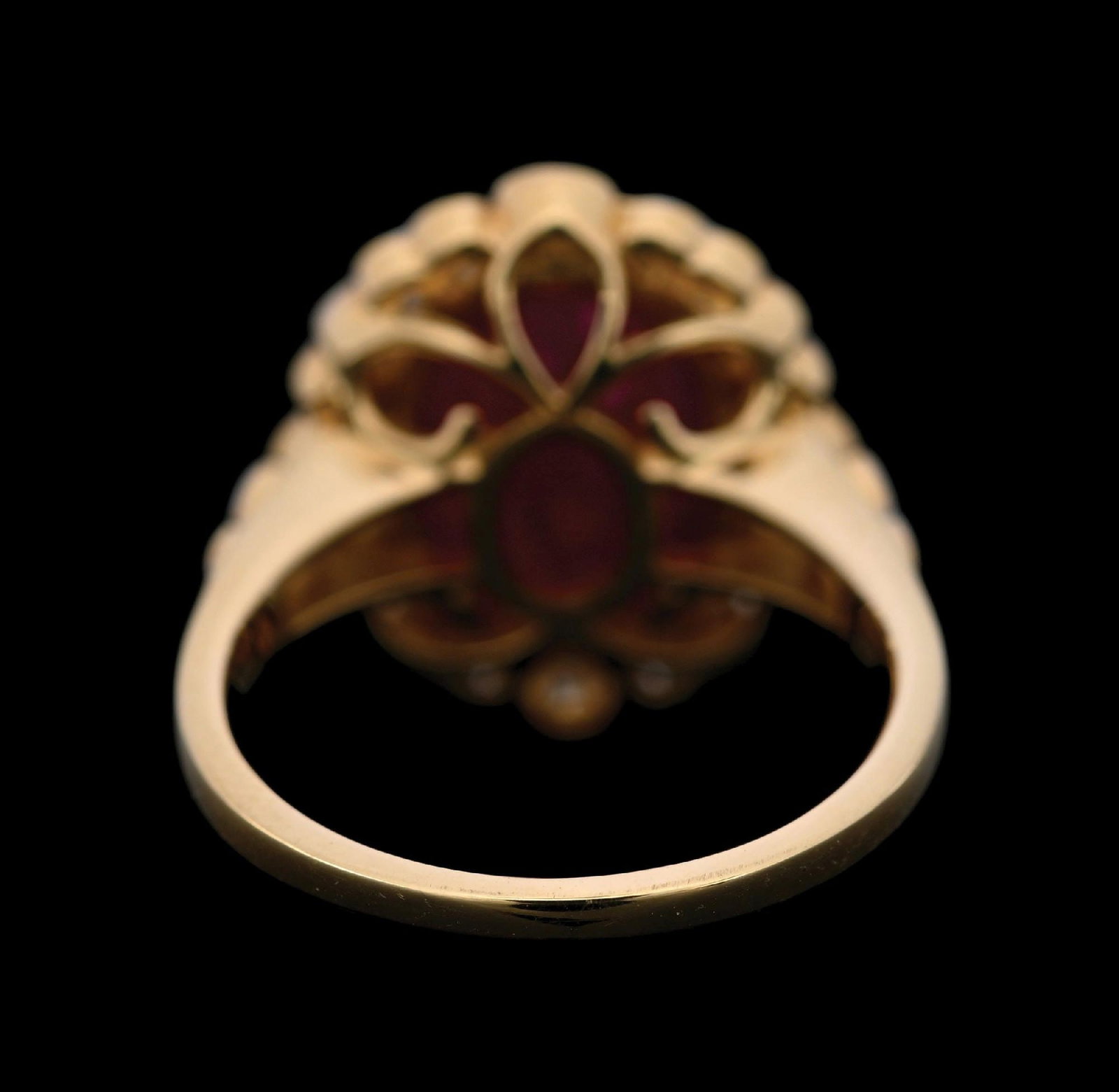 14K GOLD BURMESE RUBY & DIAMOND RING W/REPORT - 4