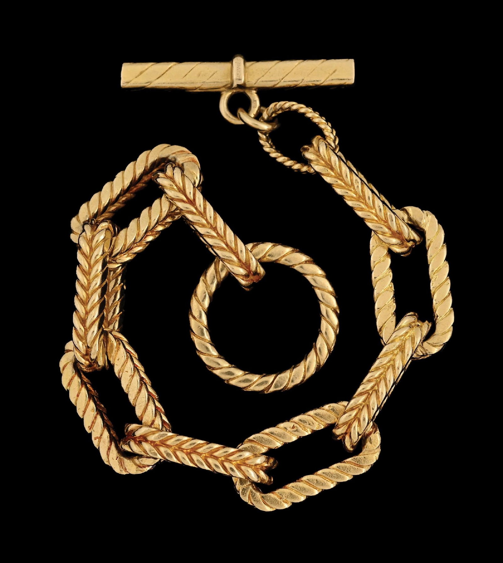 18K GOLD HERMES VINTAGE TOGGLE LINK BRACELET (1 of 5)