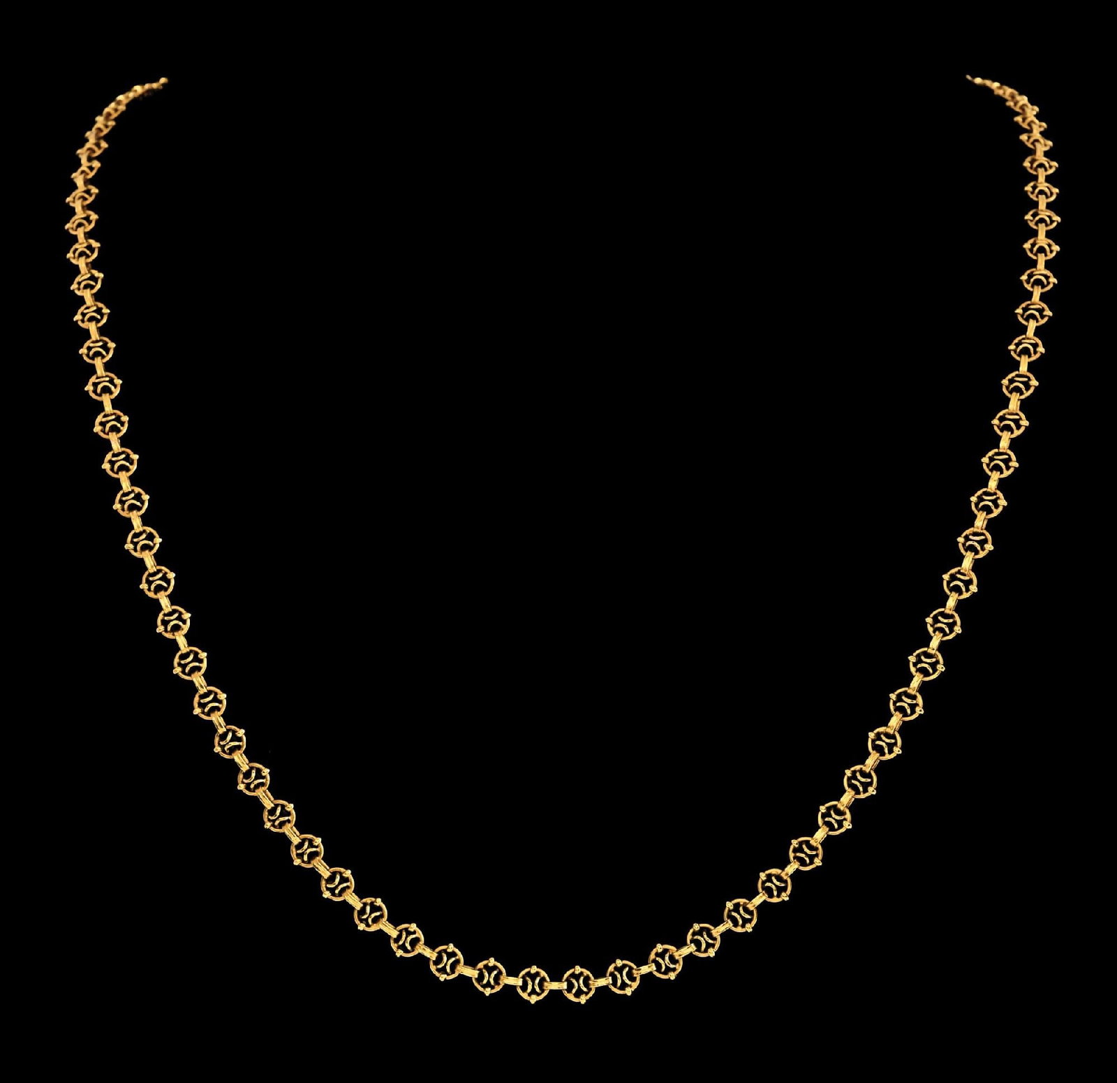22K GOLD ANTIQUE LINK CHAIN NECKLACE (1 of 4)