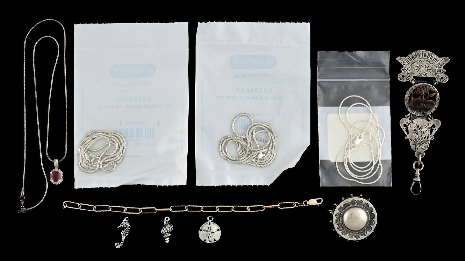 COLLECTION OF MIXED STERLING SILVER JEWELRY PIECES (1 of 2)