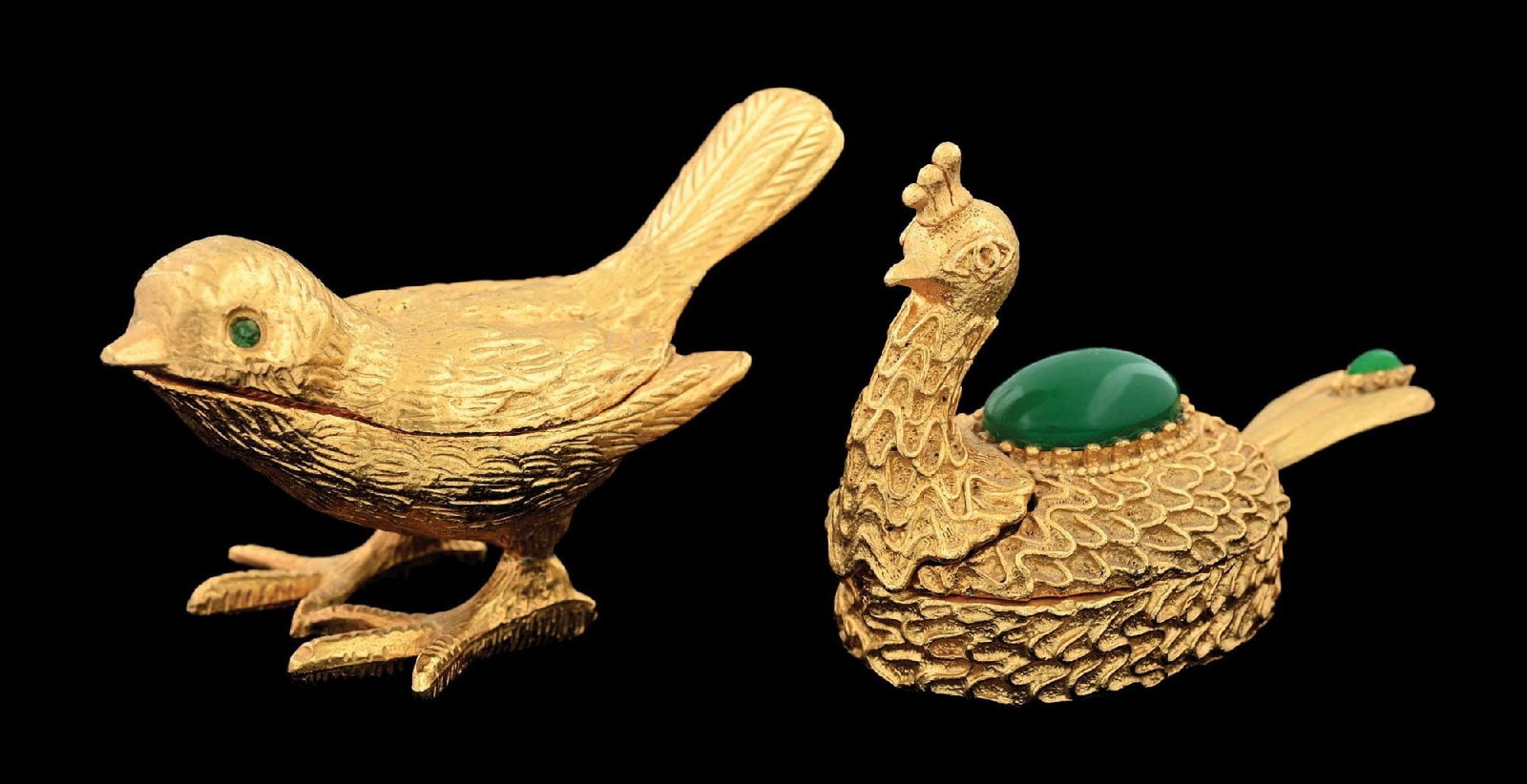 COLLECTION OF 2: VINTAGE FLORENZA GOLD-PLATED TRINKET BOXES (1 of 5)