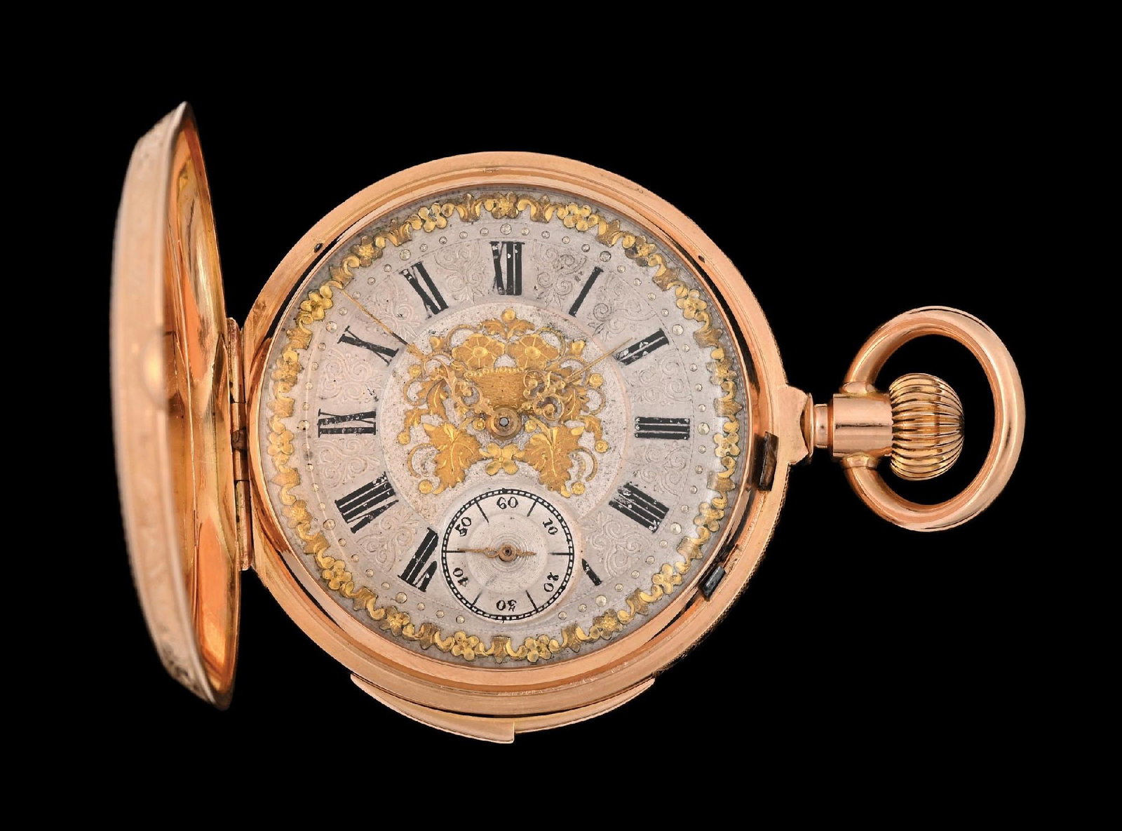 FINE 18K PINK GOLD MONTANDON, SWISS MINUTE REPEATER H/C POCKET WATCH (1 of 9)