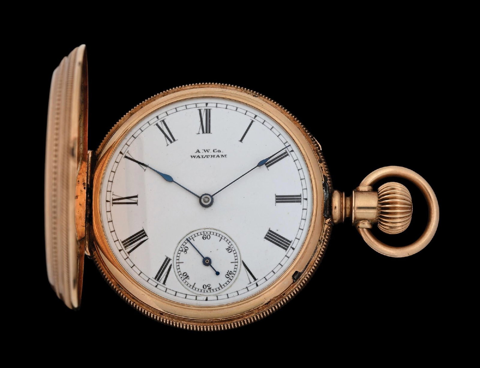 14K GOLD WALTHAM H/C POCKET WATCH, CIRCA 1884 (1 of 9)