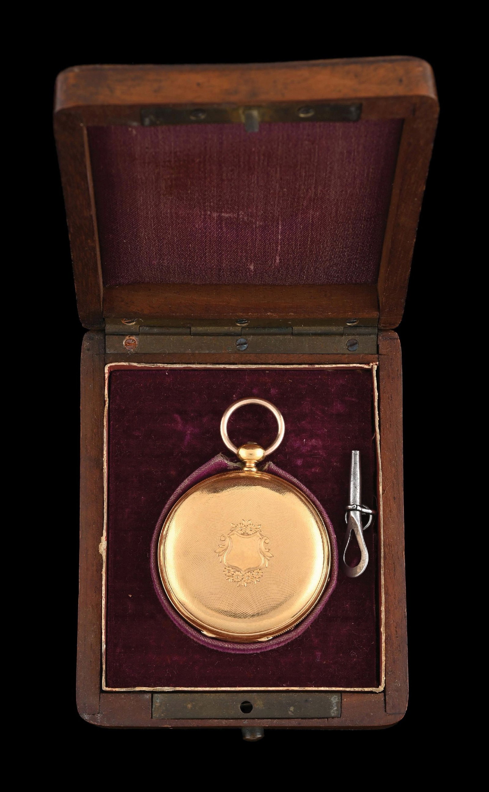 18K GOLD ERNEST FRANCILLON H/C HARRISBURG POCKET WATCH W/CASE (1 of 11)