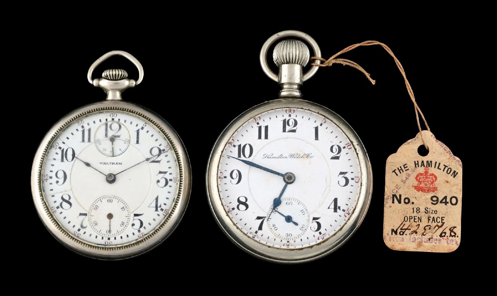 COLLECTION OF 2: NICKEL SILVER O/F POCKET WATCHES (1 of 3)