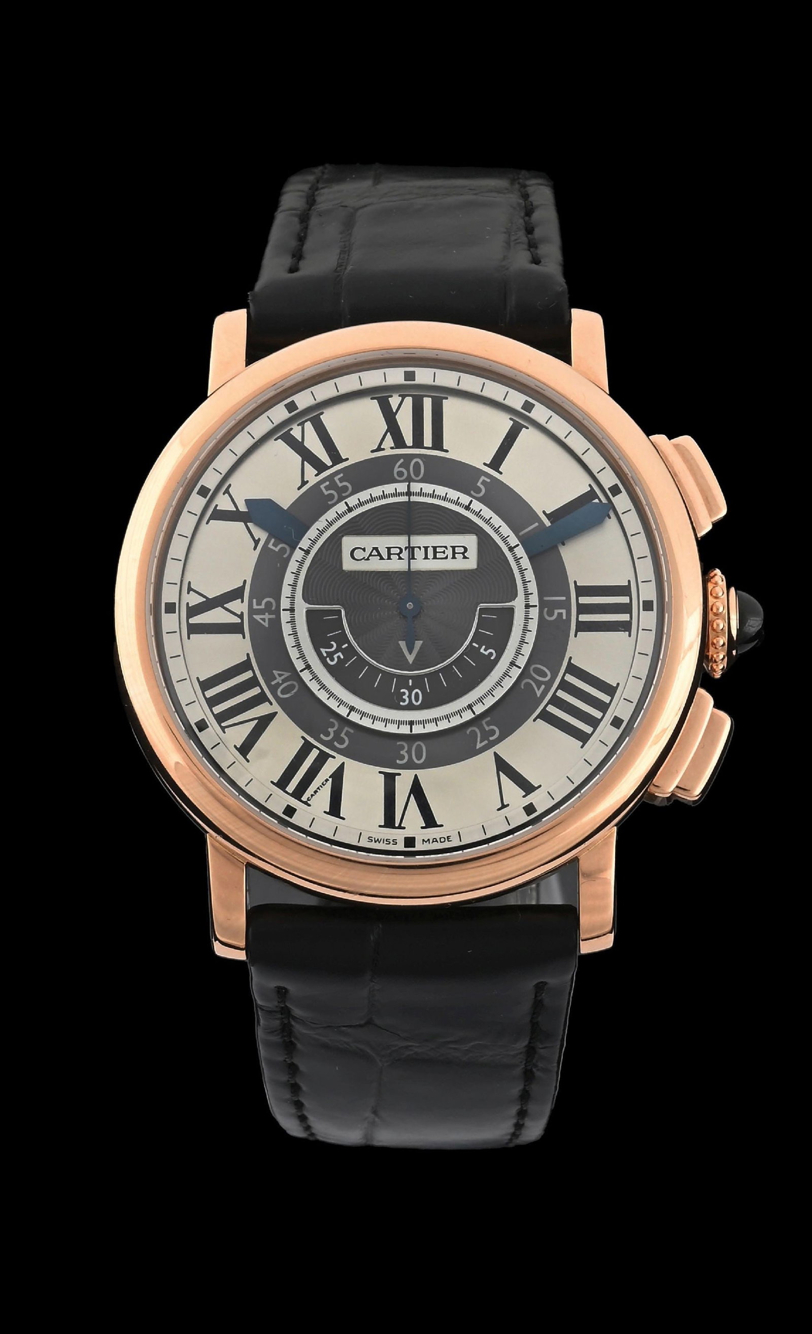 18K ROSE GOLD CARTIER 42MM ROTONDE CENTRAL CHRONOGRAPH WRISTWATCH (1 of 5)