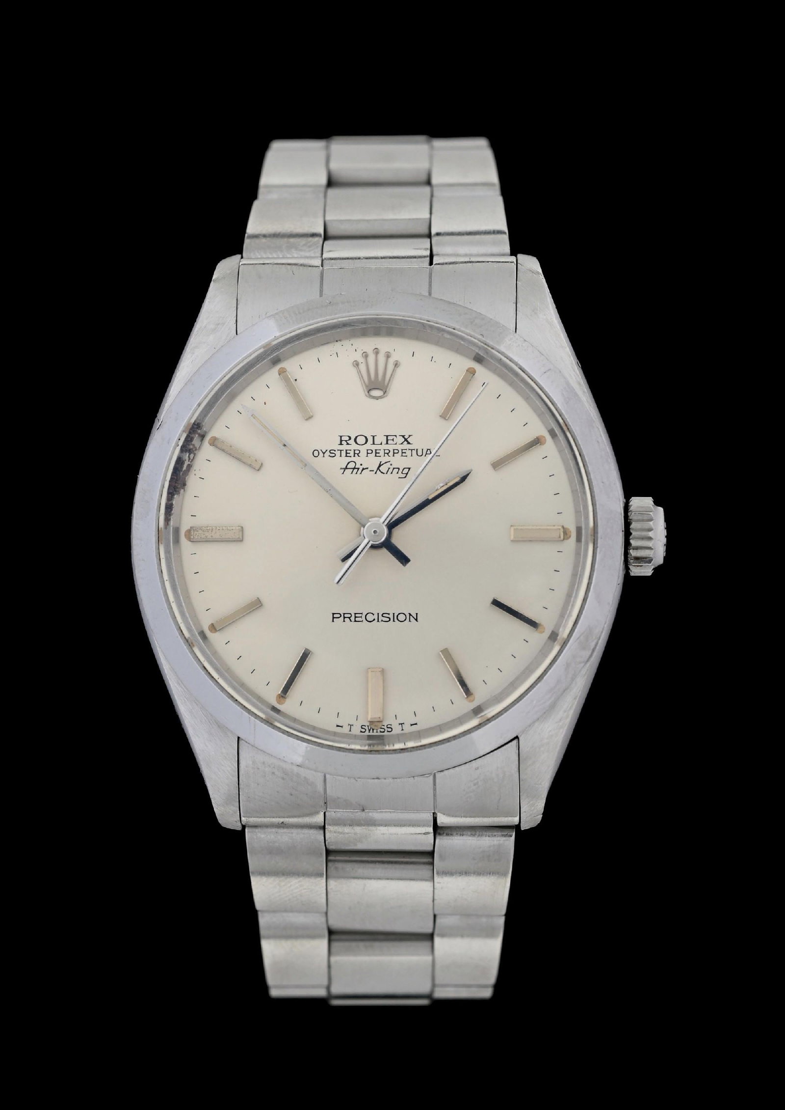 VINTAGE ROLEX OYSTER PERPETUAL AIR-KING 34MM STEEL WATCH, REF. 5500 W/PAPERS (1 of 6)