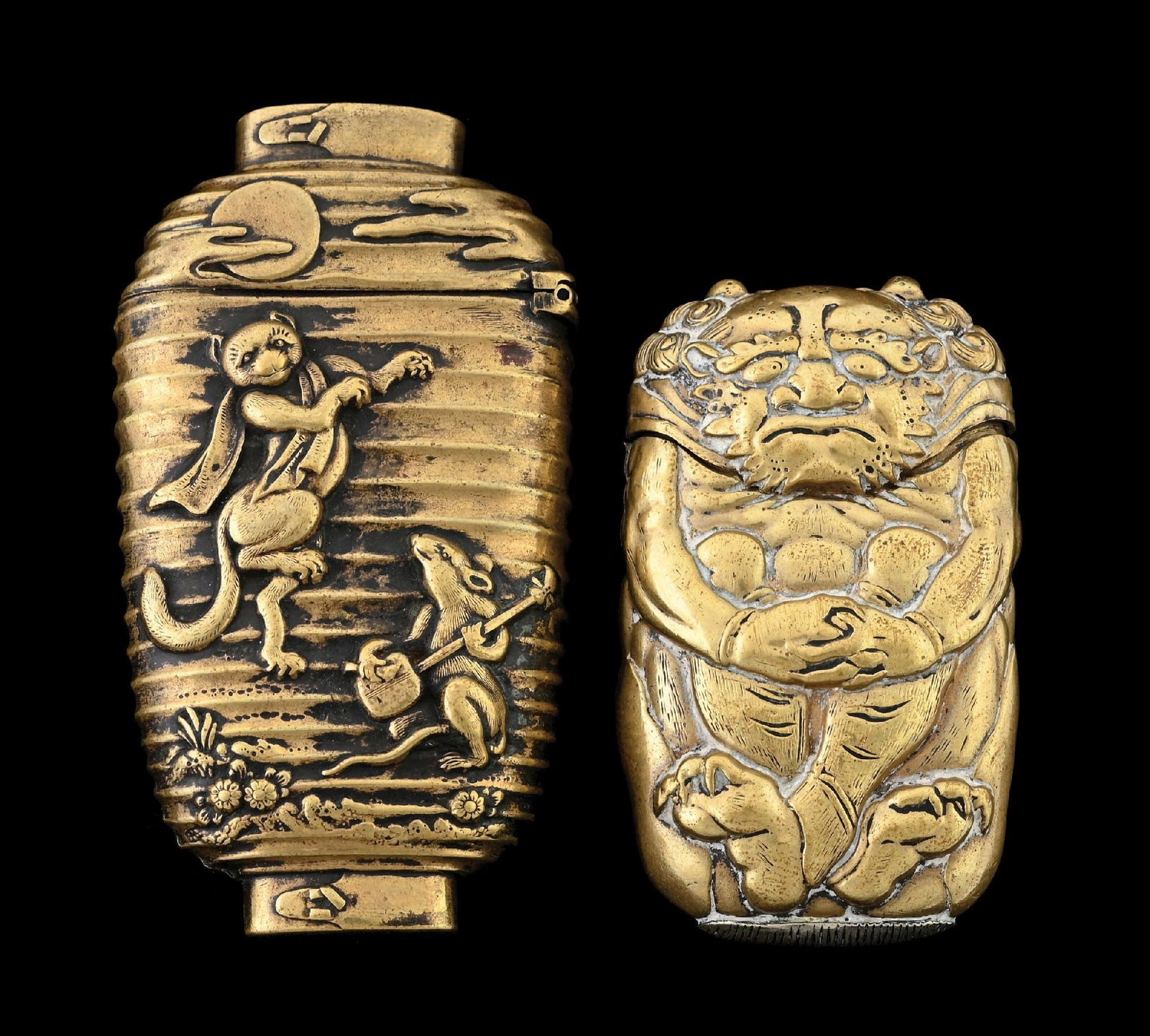 COLLECTION OF 2: JAPANESE BRASS MATCH SAFES (1 of 2)