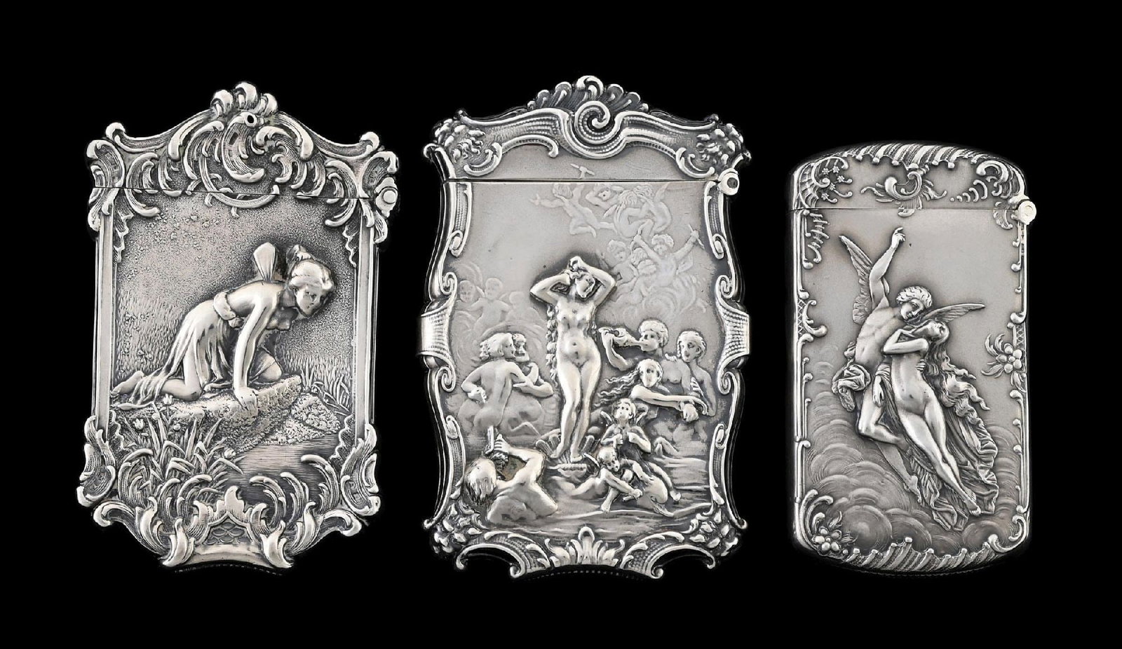 COLLECTION OF 3: WILLIAM KERR STERLING SILVER MATCH SAFES (1 of 5)